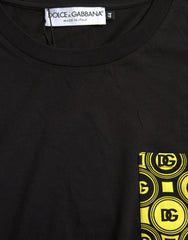 Dolce & Gabbana Black Printed Pocket Cotton Crewneck T-shirt -   -  Dolce & Gabbana.