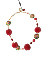 Dolce & Gabbana Gold Brass Red Fur Crystal Waist Torero Waist Belt -   -  Dolce & Gabbana.