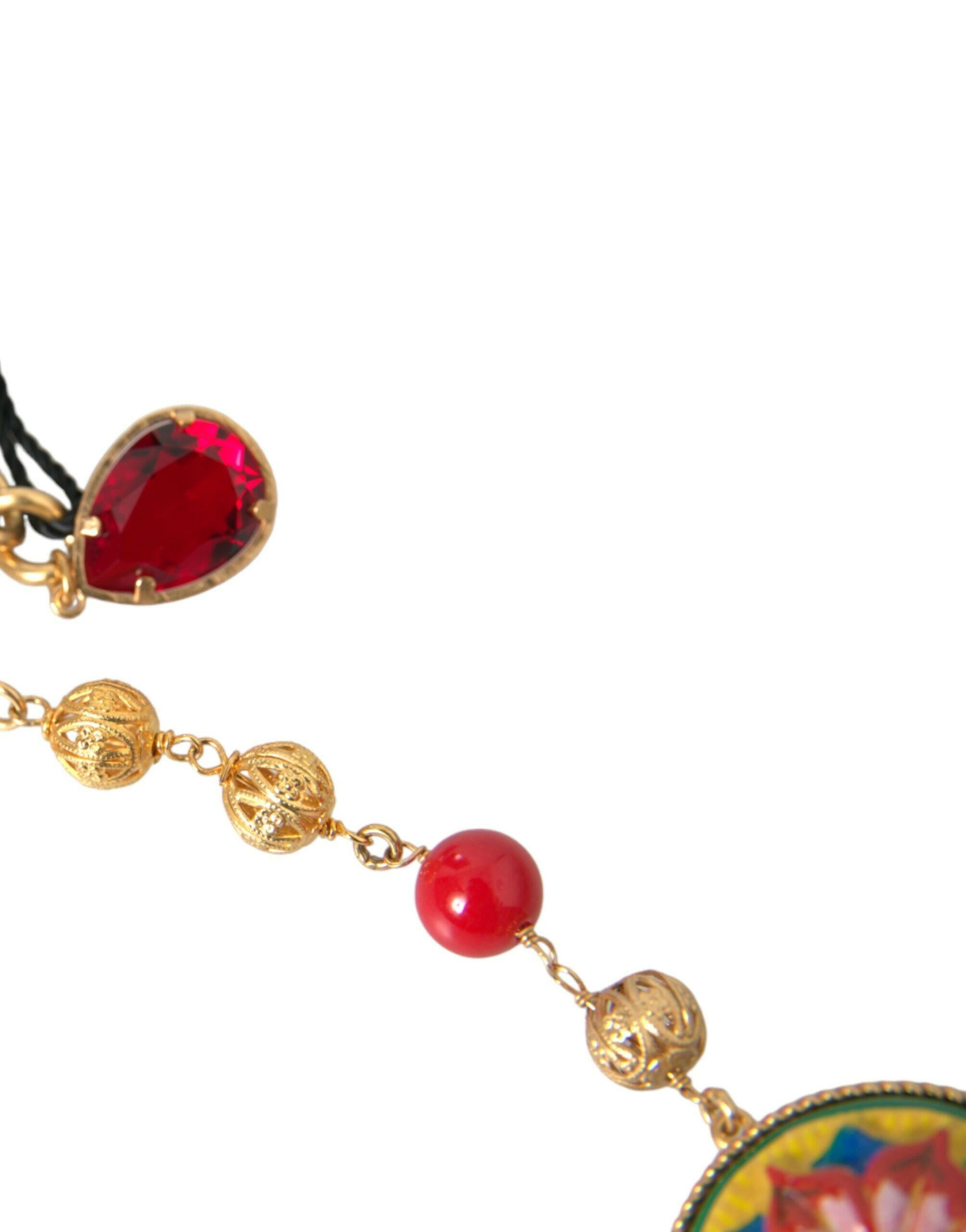 Dolce & Gabbana Gold Brass Red Fur Crystal Waist Torero Waist Belt -   -  Dolce & Gabbana.