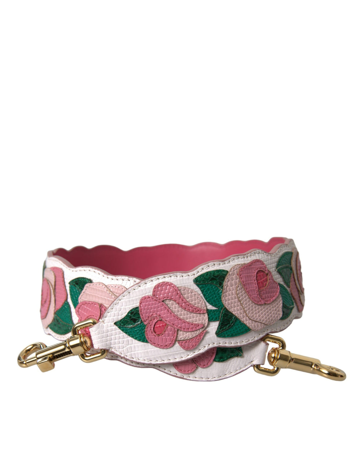 Dolce & Gabbana White Floral Leather Accessory Shoulder Strap -   -  Dolce & Gabbana.