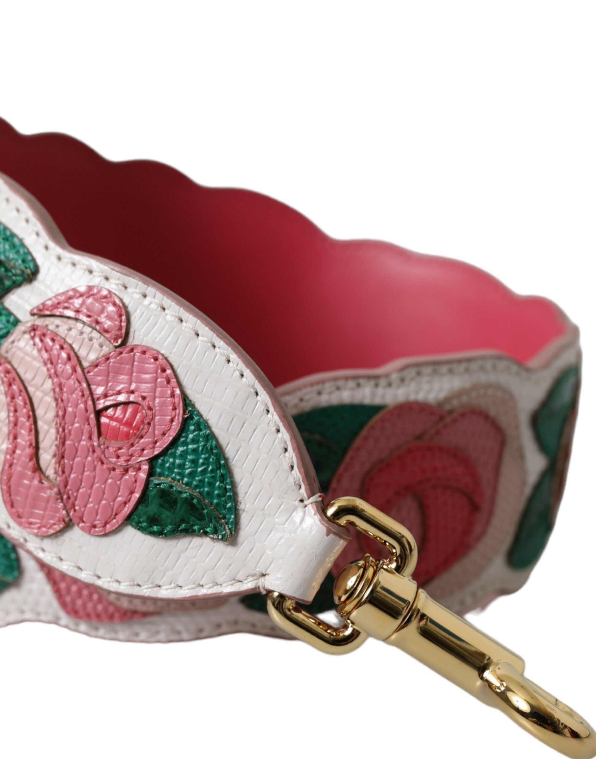 Dolce & Gabbana White Floral Leather Accessory Shoulder Strap -   -  Dolce & Gabbana.