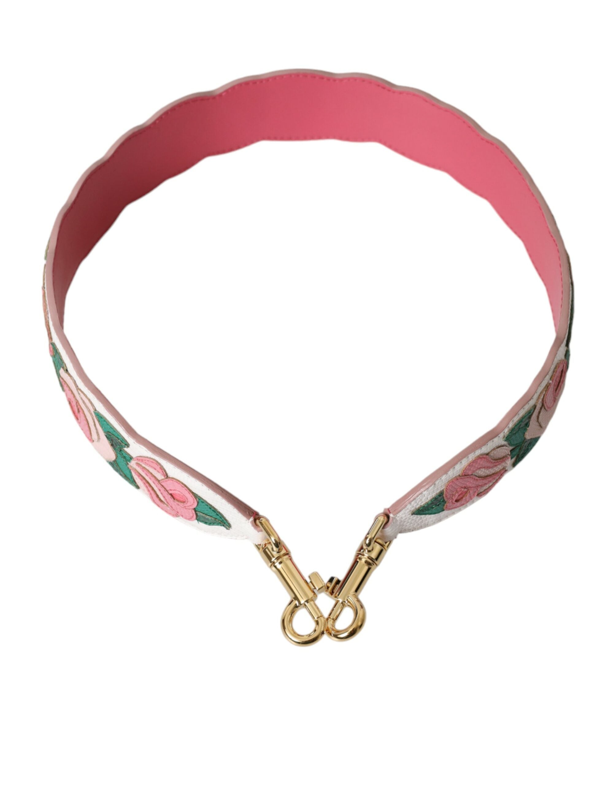 Dolce & Gabbana White Floral Leather Accessory Shoulder Strap -   -  Dolce & Gabbana.