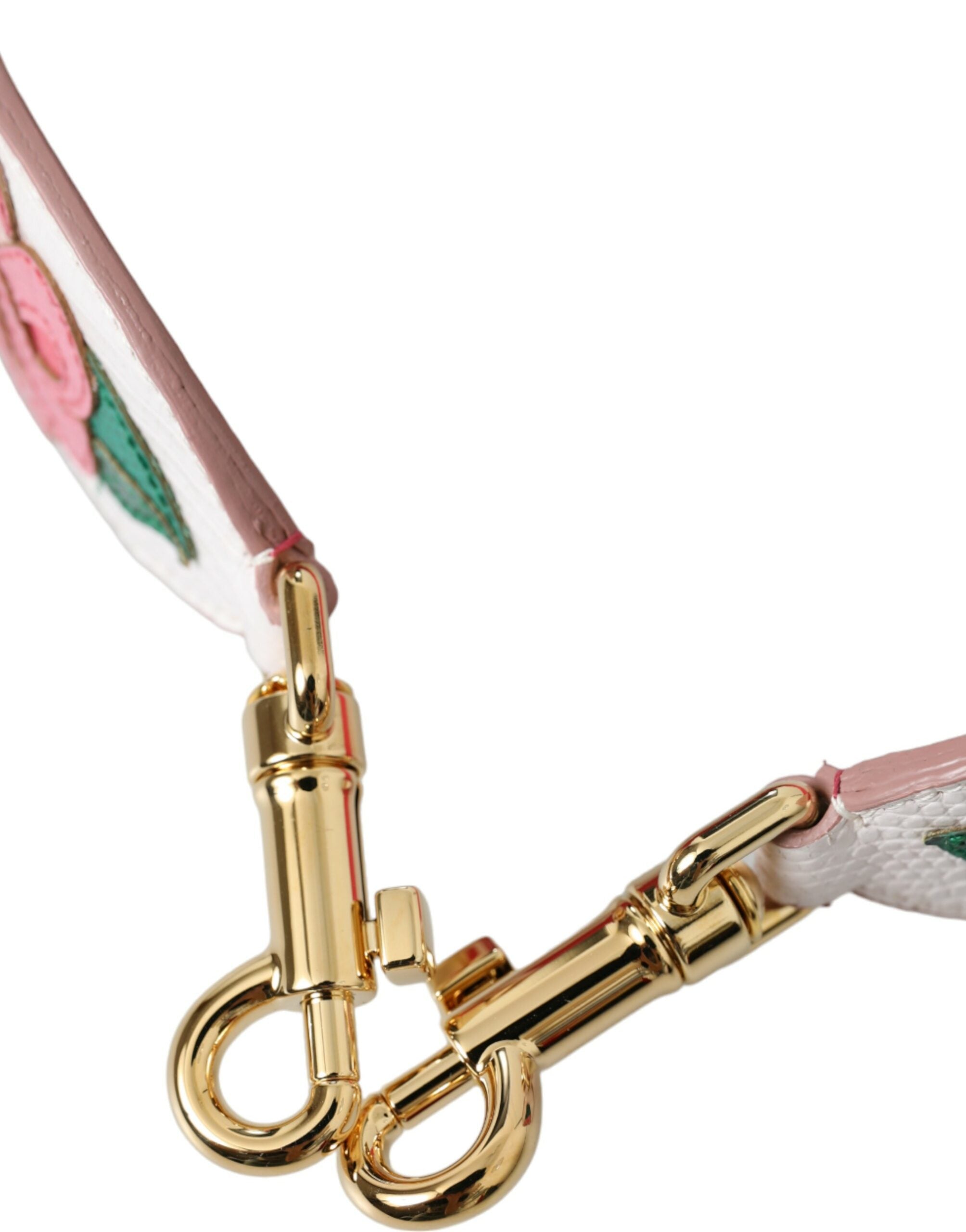 Dolce & Gabbana White Floral Leather Accessory Shoulder Strap -   -  Dolce & Gabbana.