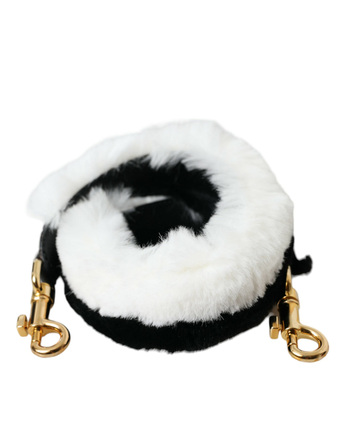 Dolce & Gabbana Black White Lapin Fur Accessory Shoulder Strap -   -  Dolce & Gabbana.