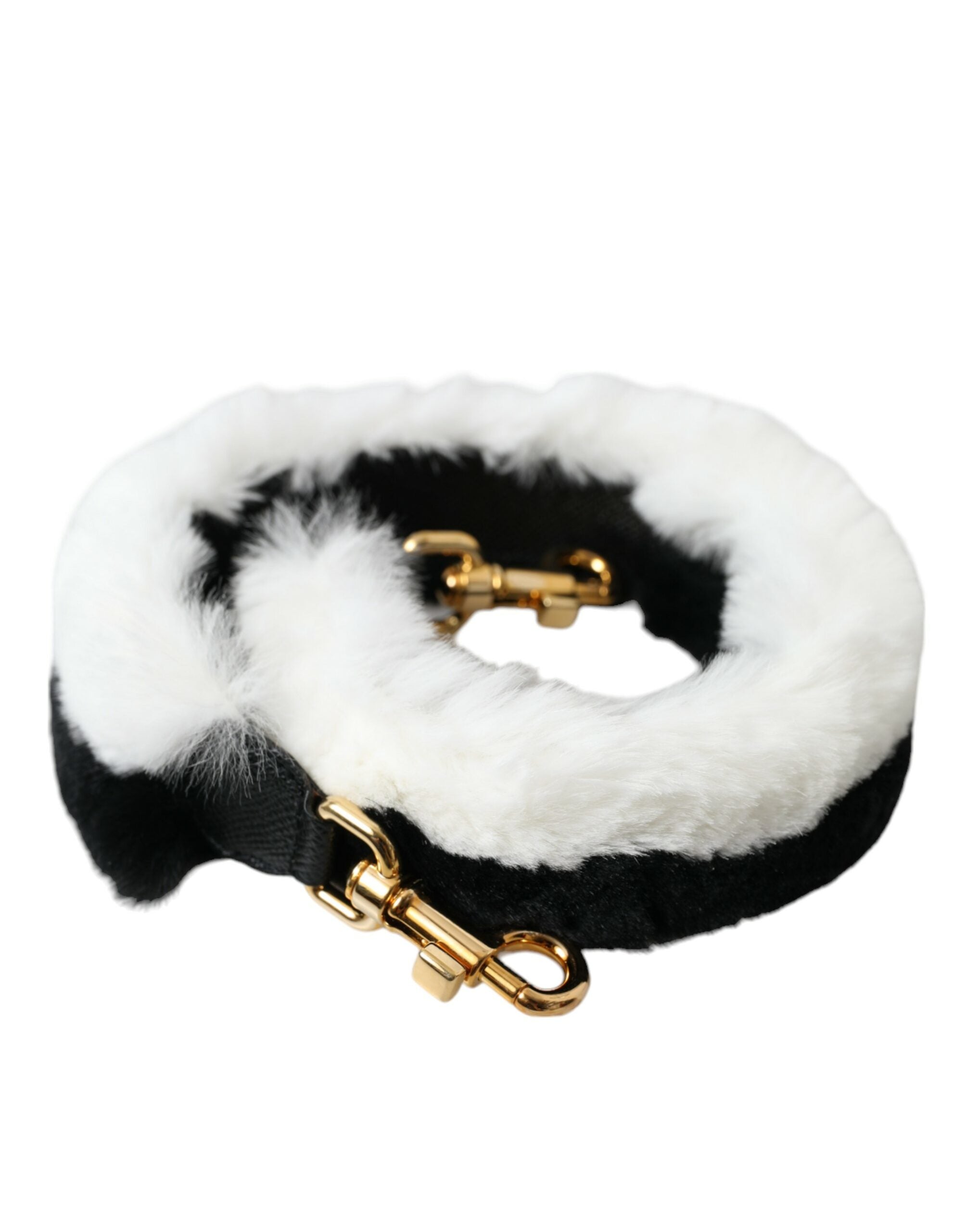 Dolce & Gabbana Black White Lapin Fur Accessory Shoulder Strap -   -  Dolce & Gabbana.