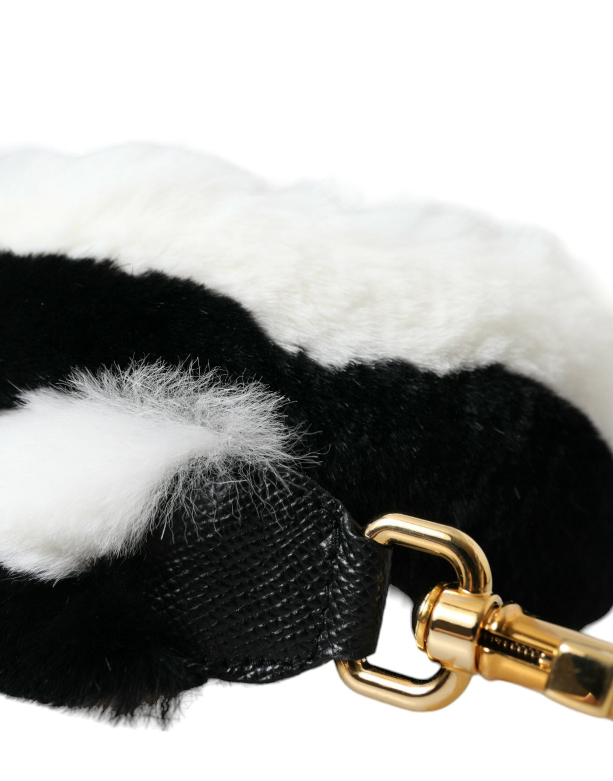 Dolce & Gabbana Black White Lapin Fur Accessory Shoulder Strap -   -  Dolce & Gabbana.