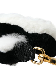 Dolce & Gabbana Black White Lapin Fur Accessory Shoulder Strap -   -  Dolce & Gabbana.