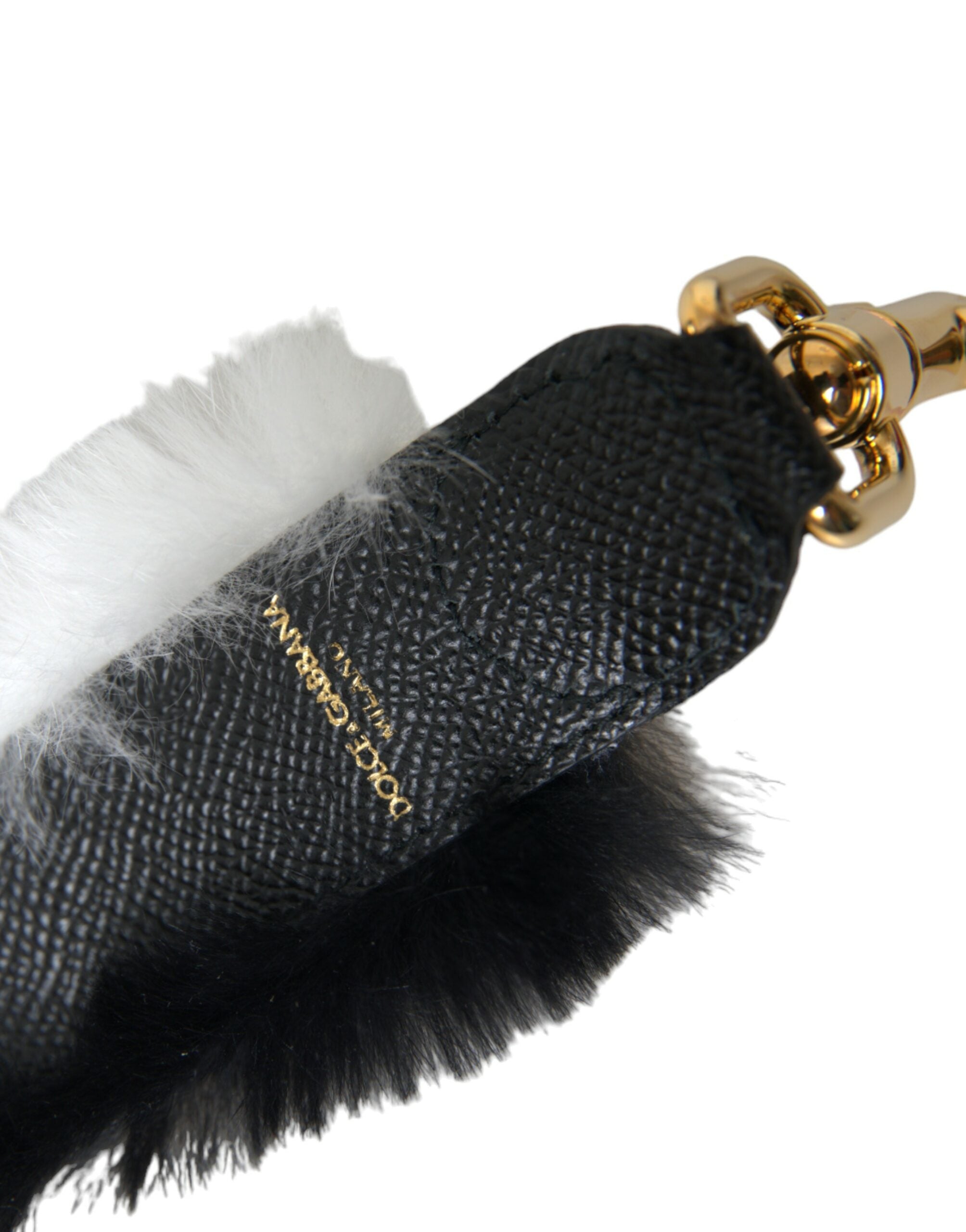 Dolce & Gabbana Black White Lapin Fur Accessory Shoulder Strap -   -  Dolce & Gabbana.