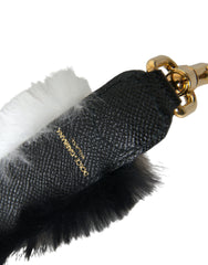 Dolce & Gabbana Black White Lapin Fur Accessory Shoulder Strap -   -  Dolce & Gabbana.