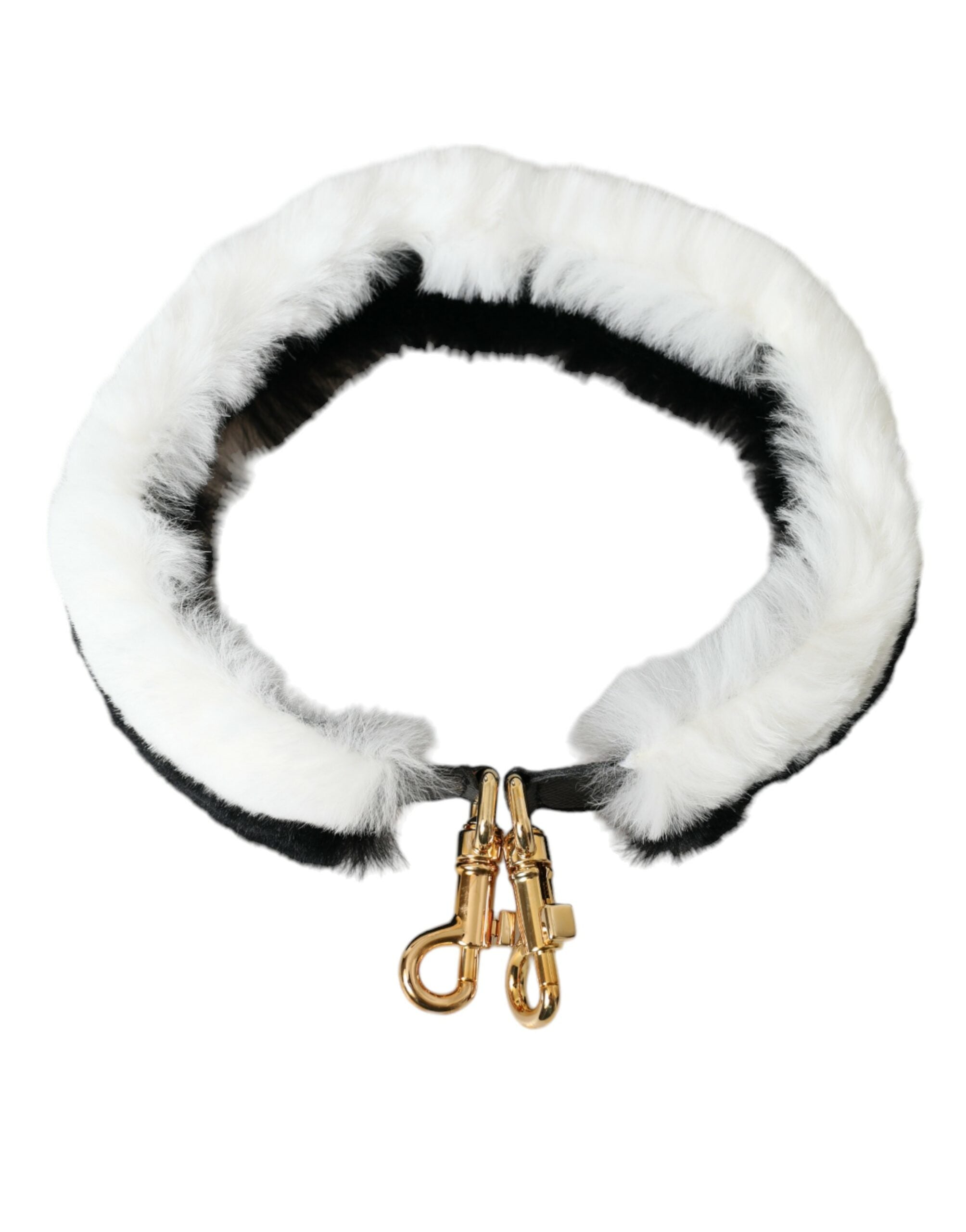 Dolce & Gabbana Black White Lapin Fur Accessory Shoulder Strap -   -  Dolce & Gabbana.