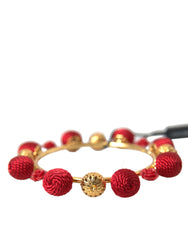 Dolce & Gabbana Gold Brass Red RUNWAY Sicilia Natale Roses Bracelet -   -  Dolce & Gabbana.