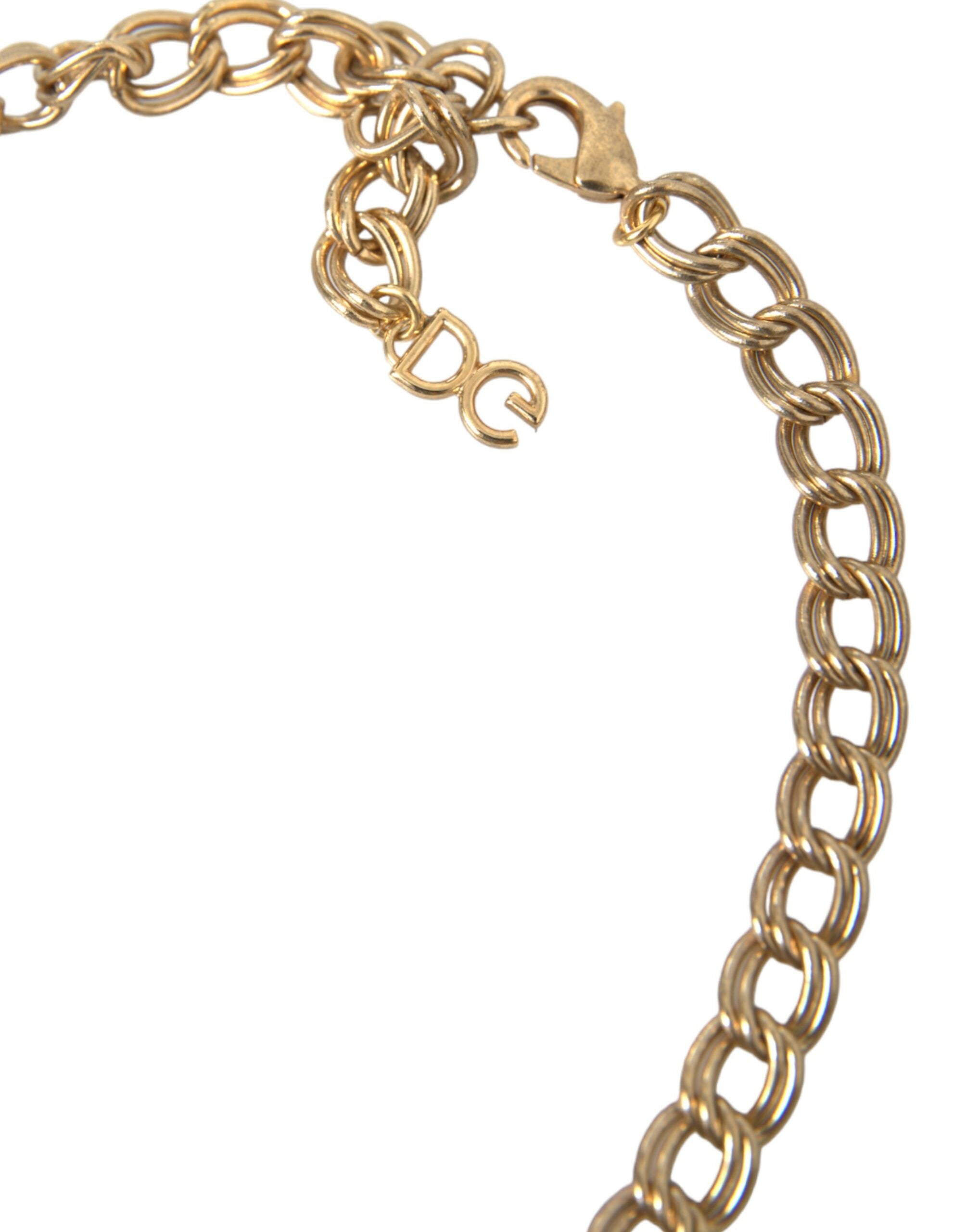 Dolce & Gabbana Gold Chain Rose Cross Strawberry Star Pendant Necklace -   -  Dolce & Gabbana.