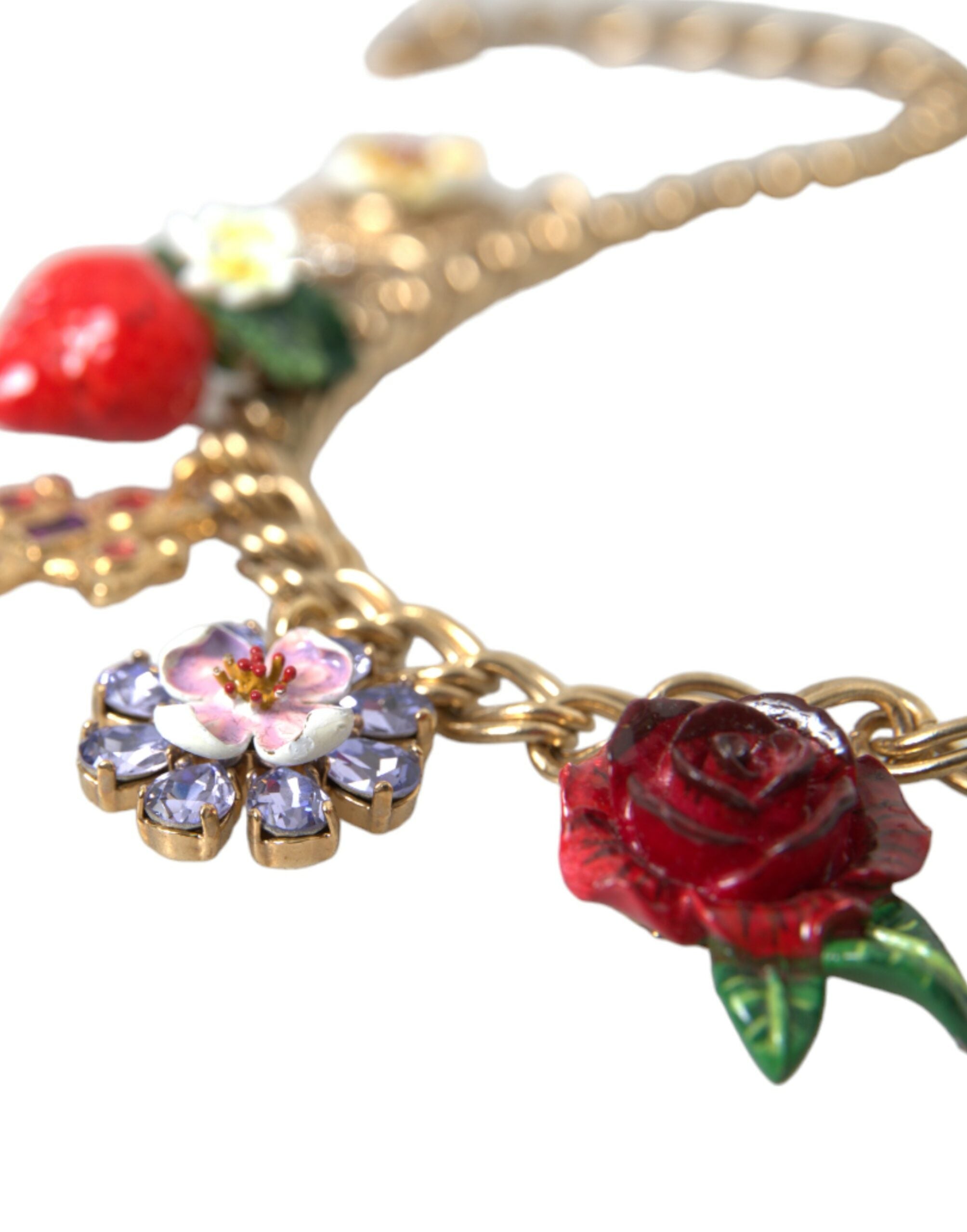 Dolce & Gabbana Gold Chain Rose Cross Strawberry Star Pendant Necklace -   -  Dolce & Gabbana.