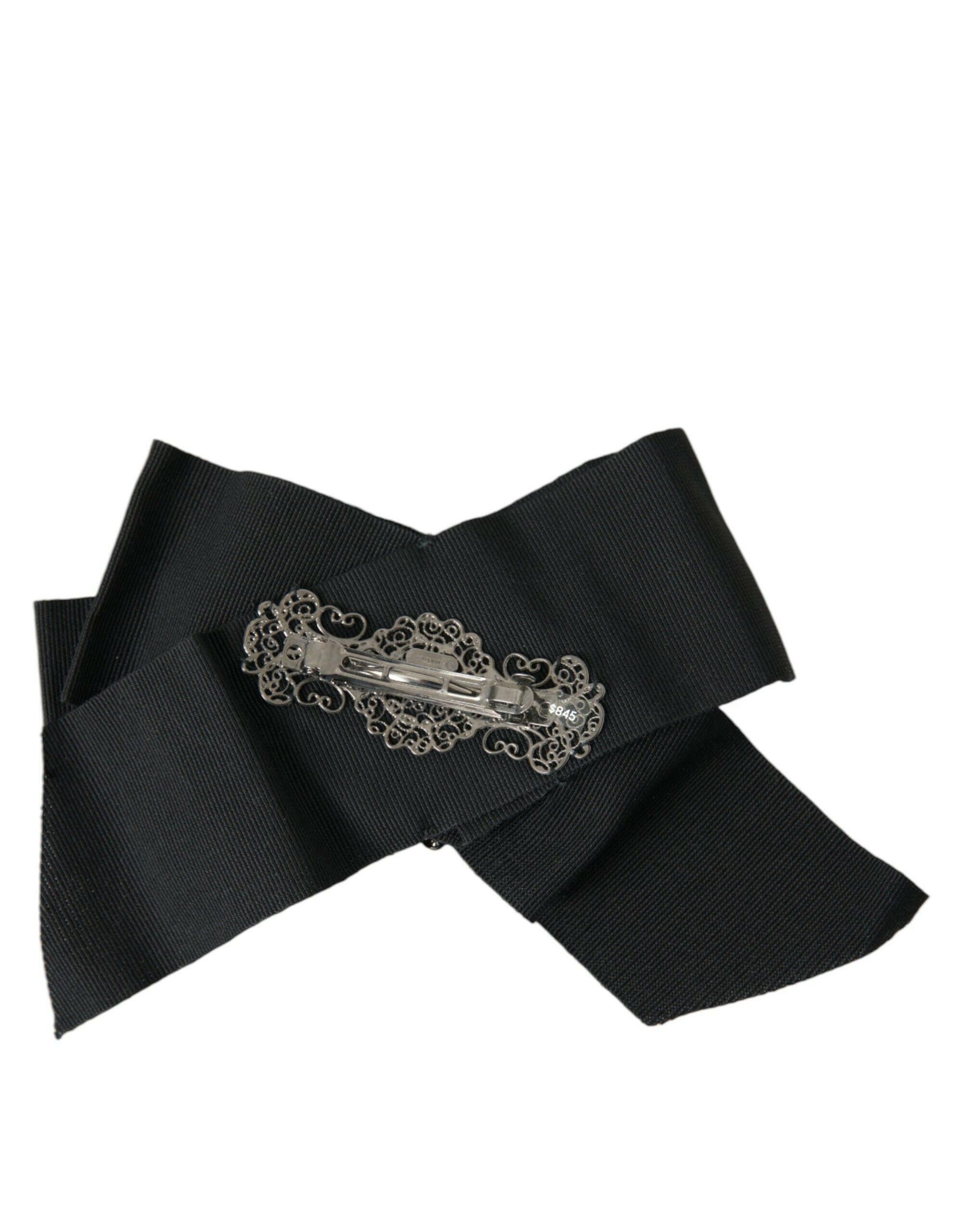 Dolce & Gabbana Black Swarovski Crystal Embellished Hair Clip -   -  Dolce & Gabbana.