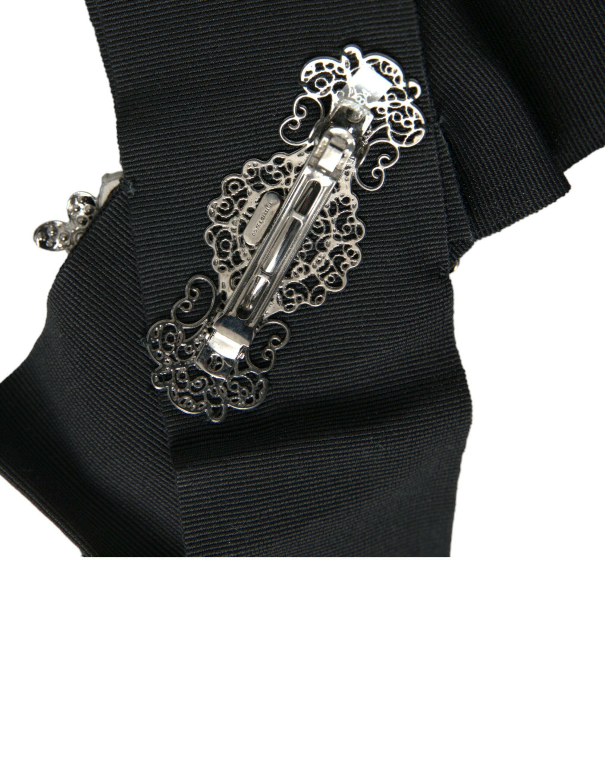 Dolce & Gabbana Black Swarovski Crystal Embellished Hair Clip -   -  Dolce & Gabbana.