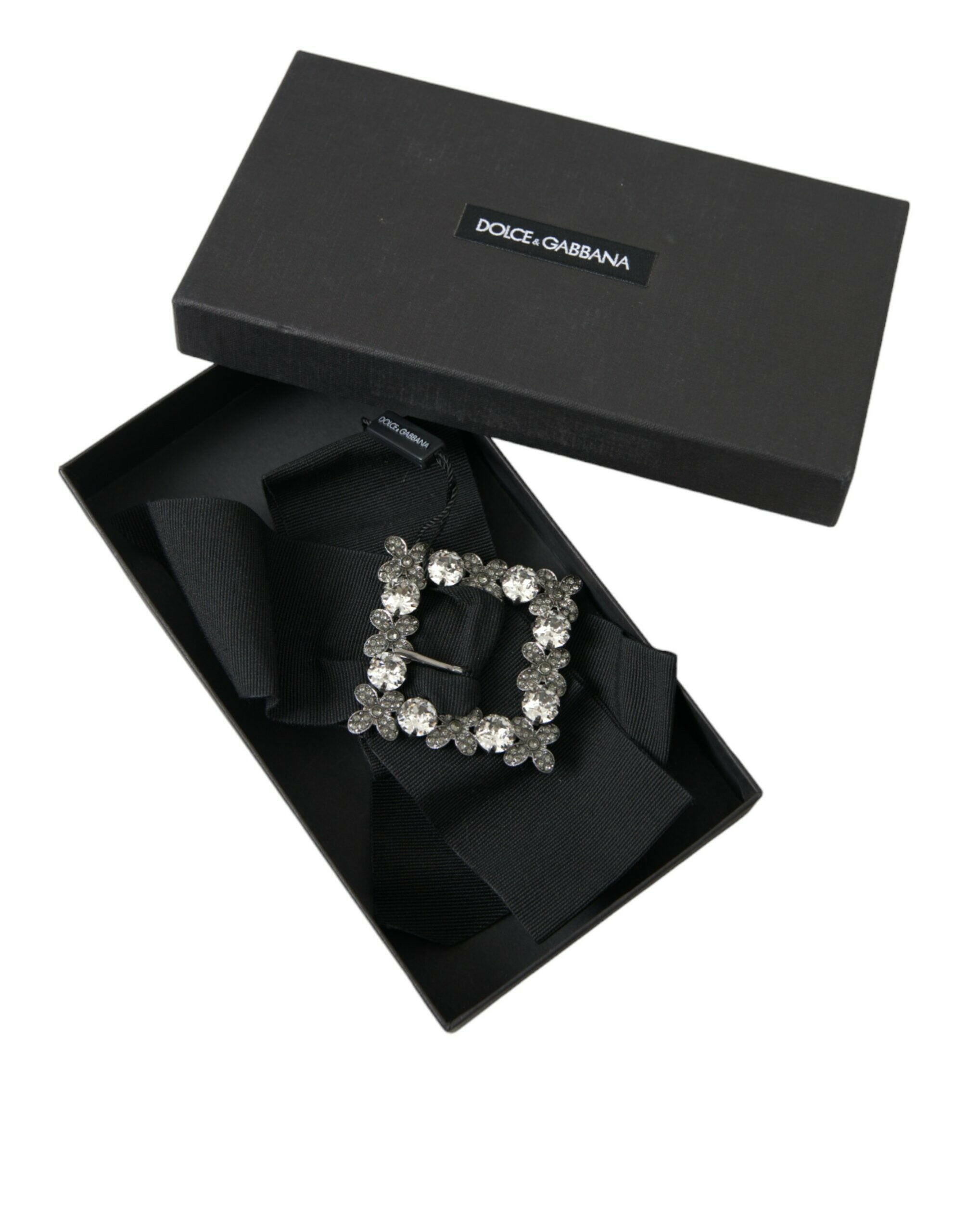 Dolce & Gabbana Black Swarovski Crystal Embellished Hair Clip -   -  Dolce & Gabbana.