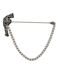 Dolce & Gabbana Brass Copper Silk Revolver Gun Men Brooch Lapel Pin -   -  Dolce & Gabbana.