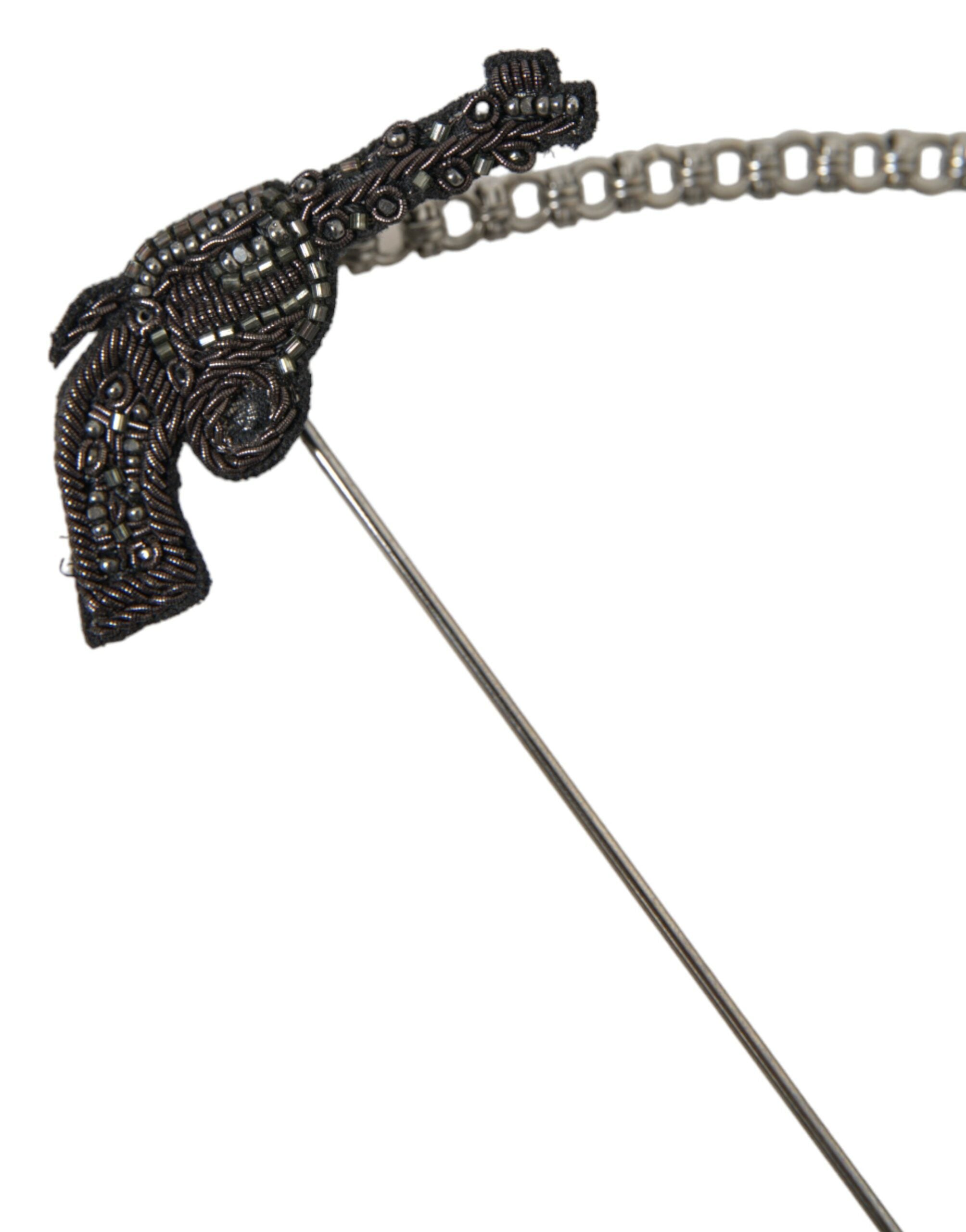 Dolce & Gabbana Brass Copper Silk Revolver Gun Men Brooch Lapel Pin -   -  Dolce & Gabbana.