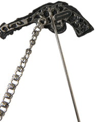 Dolce & Gabbana Brass Copper Silk Revolver Gun Men Brooch Lapel Pin -   -  Dolce & Gabbana.