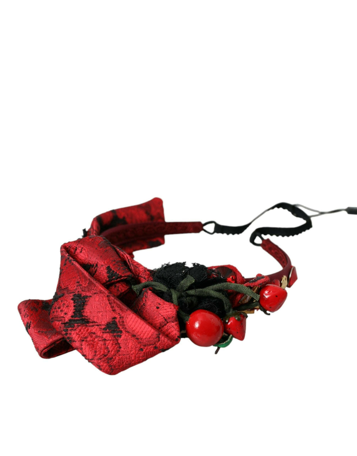 Dolce & Gabbana Red Cherry Sicily Embellished Women Hairband Diadem -   -  Dolce & Gabbana.