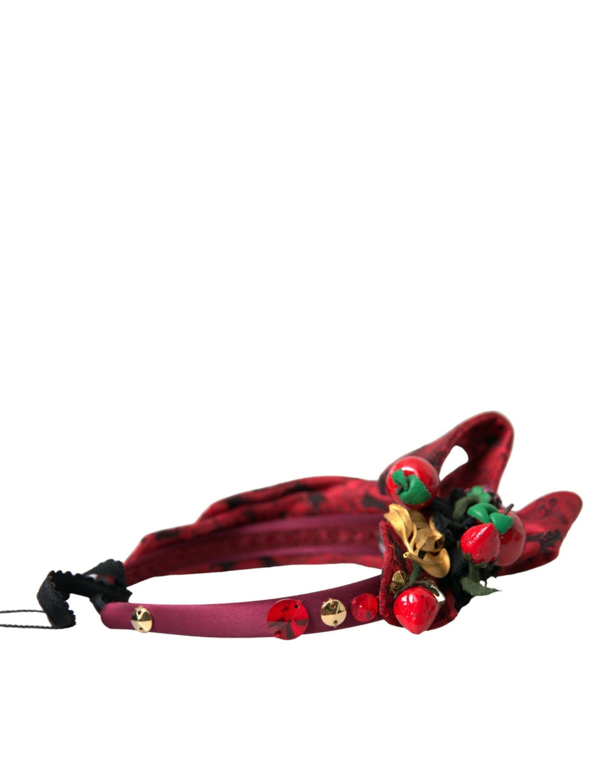 Dolce & Gabbana Red Cherry Sicily Embellished Women Hairband Diadem -   -  Dolce & Gabbana.