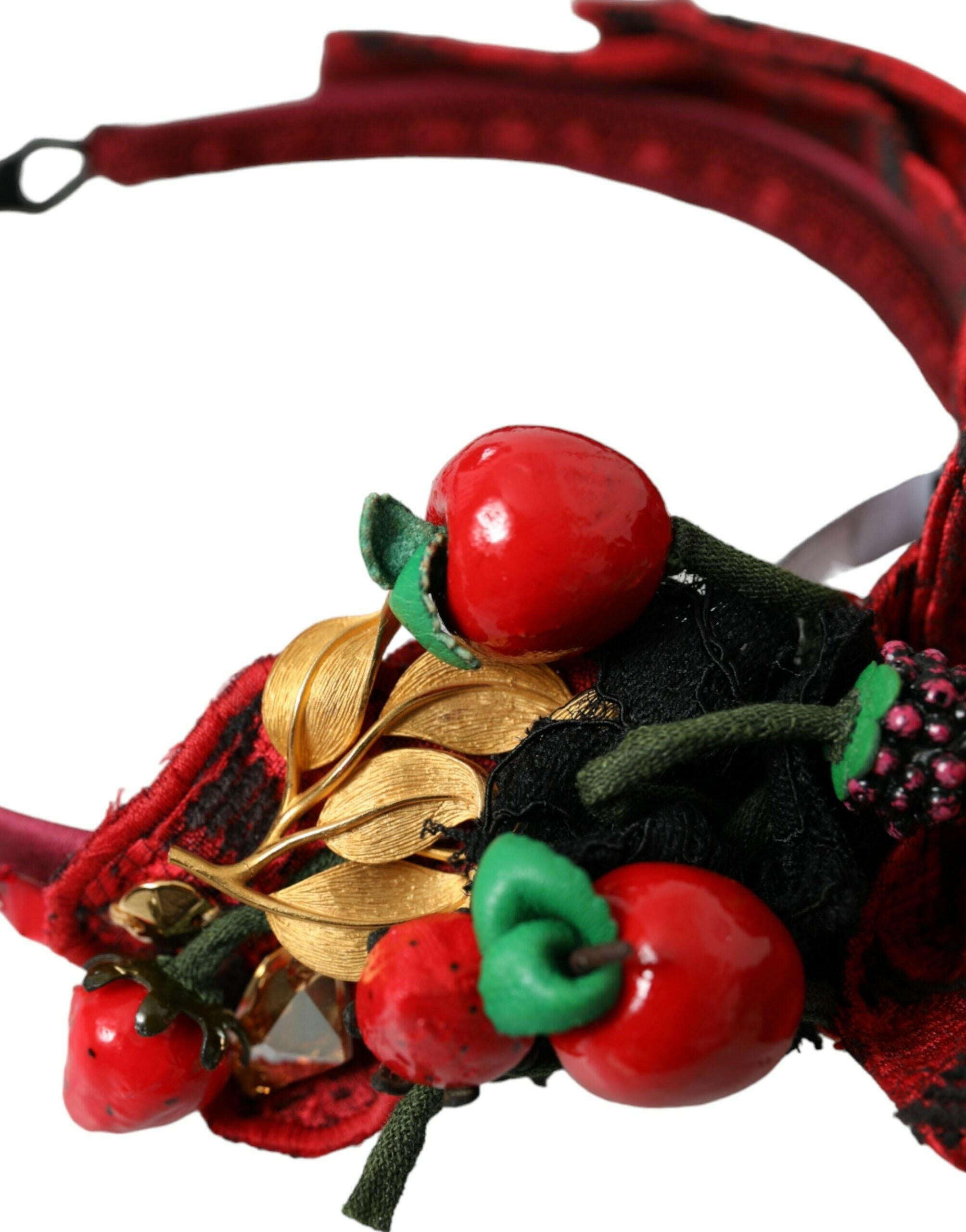 Dolce & Gabbana Red Cherry Sicily Embellished Women Hairband Diadem -   -  Dolce & Gabbana.