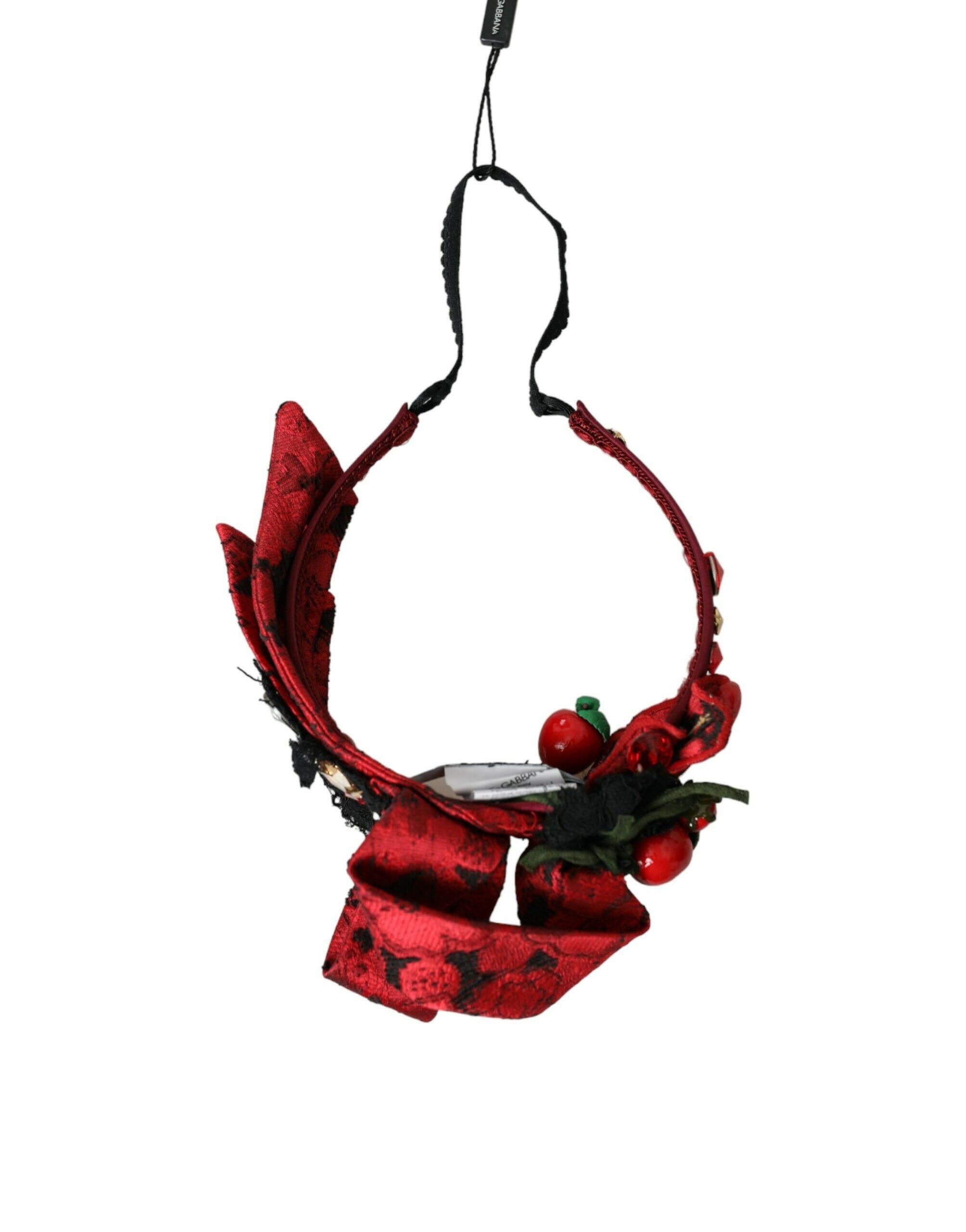 Dolce & Gabbana Red Cherry Sicily Embellished Women Hairband Diadem -   -  Dolce & Gabbana.