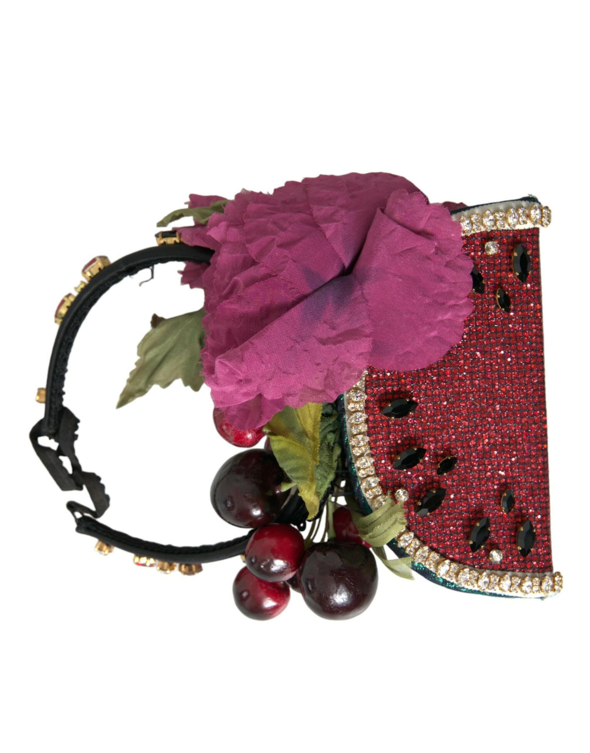 Dolce & Gabbana Red Watermelon Cherry Crystal Hairband Statement Diadem -   -  Dolce & Gabbana.