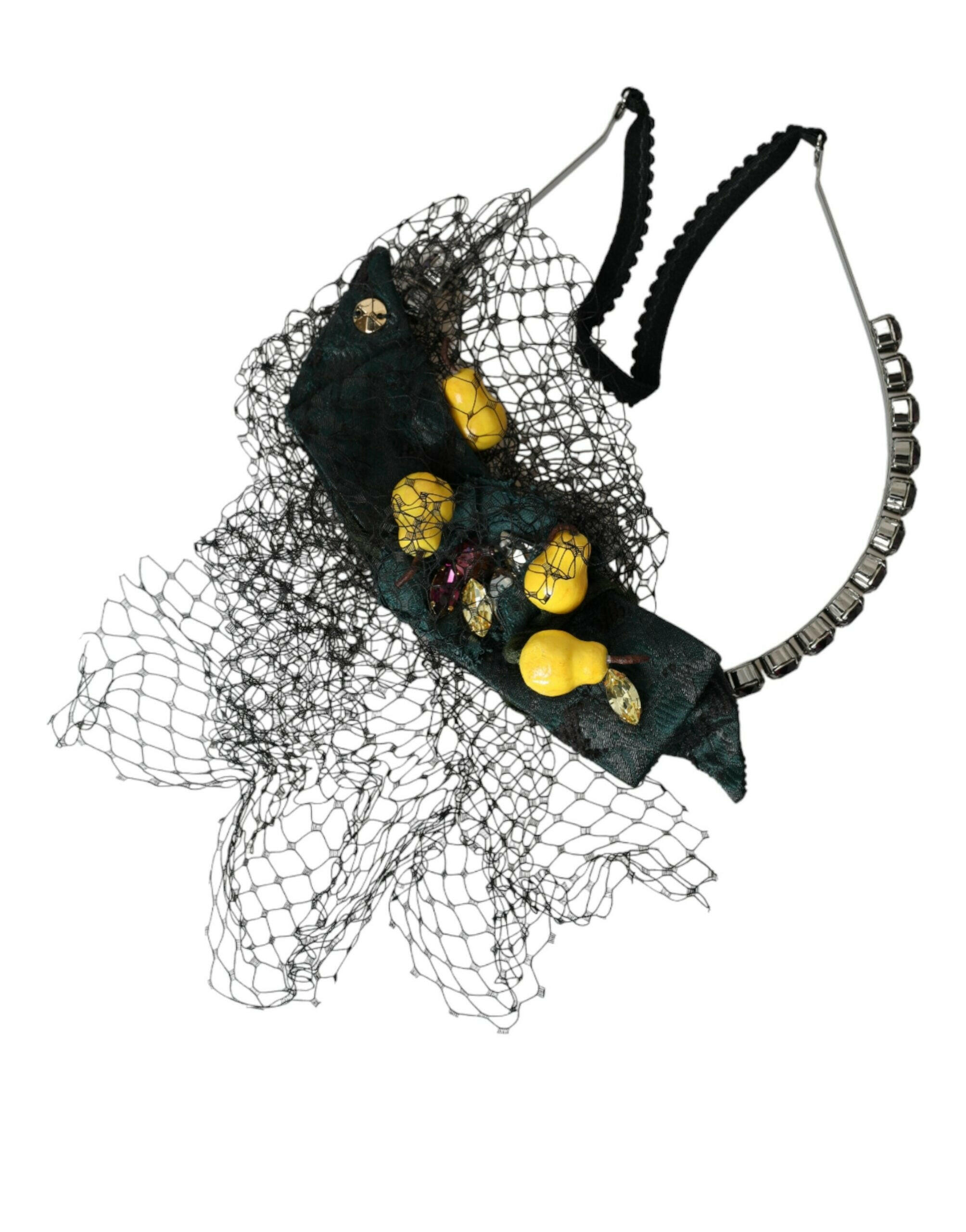 Dolce & Gabbana Black Lemons Sicily Purple Crystal Net Headband Diadem -   -  Dolce & Gabbana.