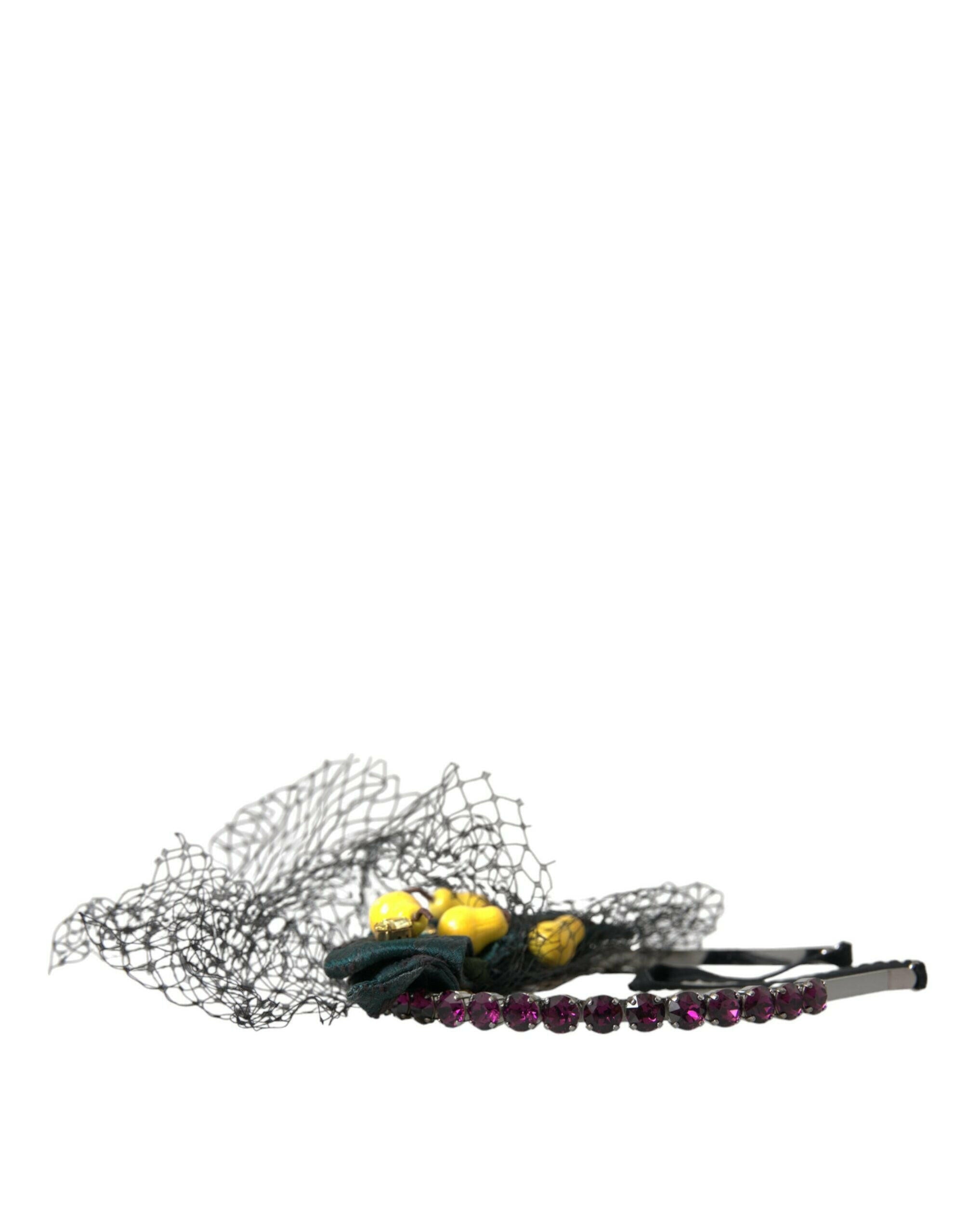 Dolce & Gabbana Black Lemons Sicily Purple Crystal Net Headband Diadem -   -  Dolce & Gabbana.