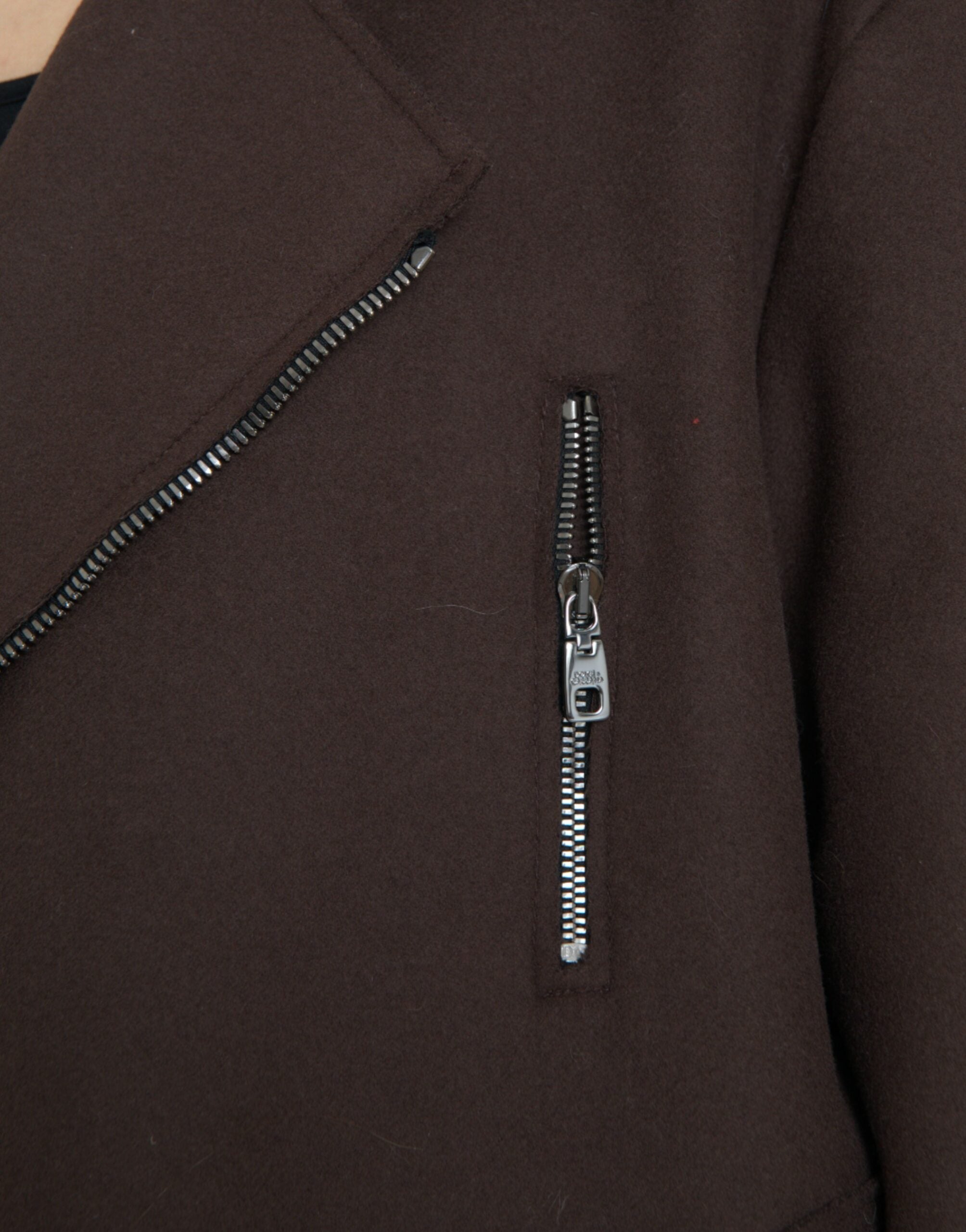 Dolce & Gabbana Brown Coat Short Biker Wool Jacket -   -  Dolce & Gabbana.
