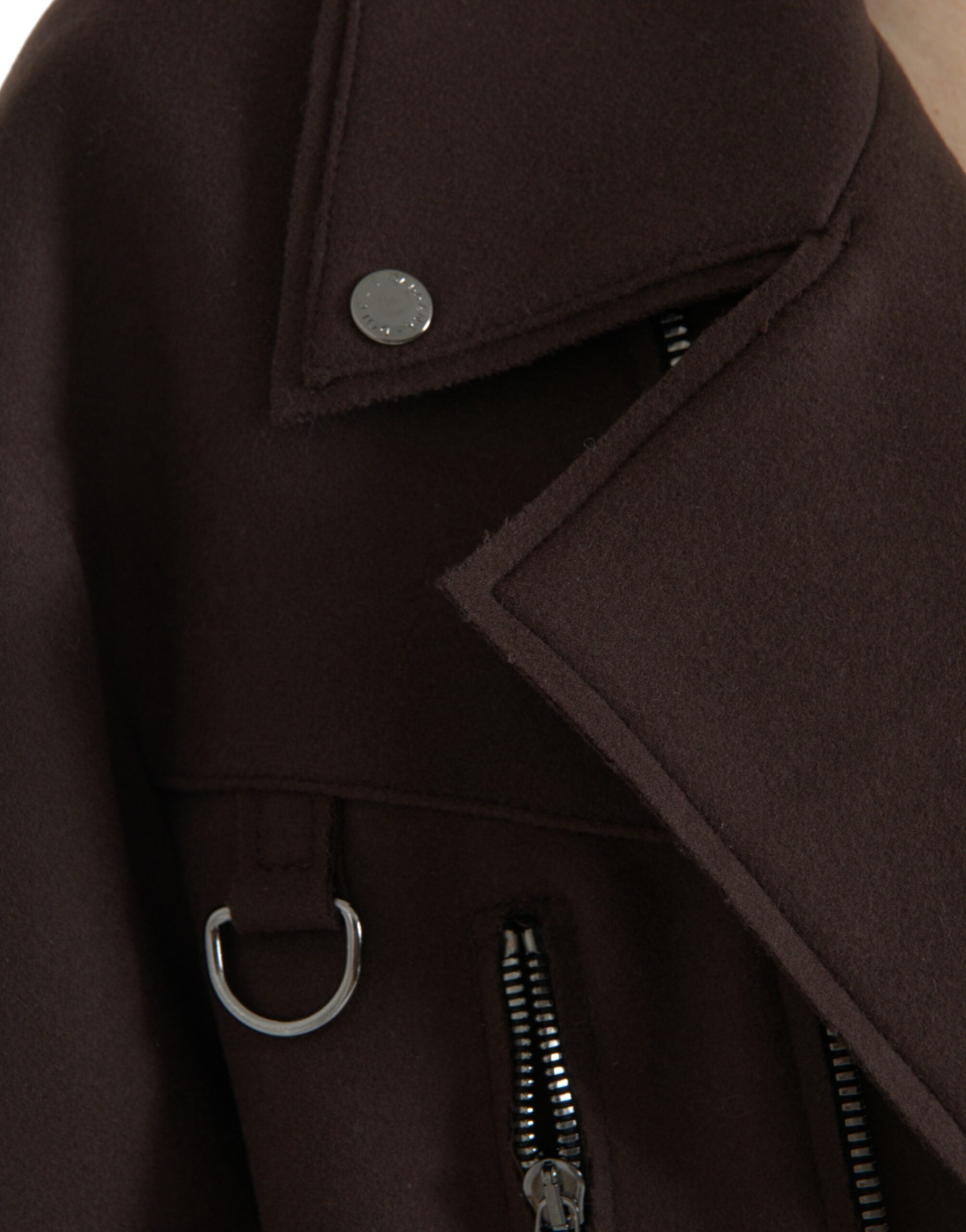 Dolce & Gabbana Brown Coat Short Biker Wool Jacket -   -  Dolce & Gabbana.
