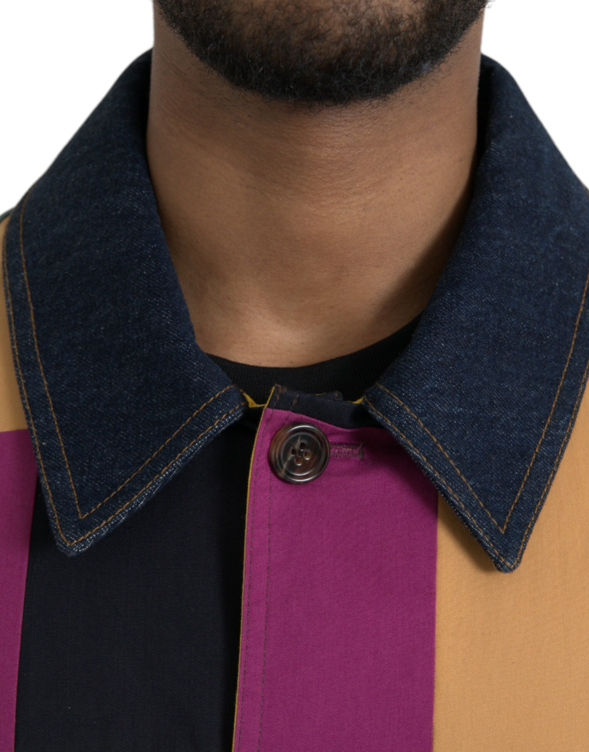 Dolce & Gabbana Multicolor Patchwork Cotton Collared Jacket -   -  Dolce & Gabbana.