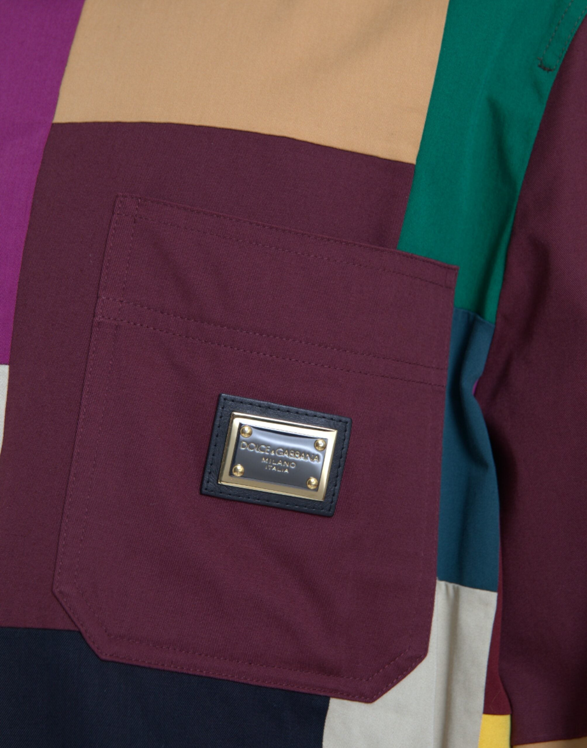 Dolce & Gabbana Multicolor Patchwork Cotton Collared Jacket -   -  Dolce & Gabbana.