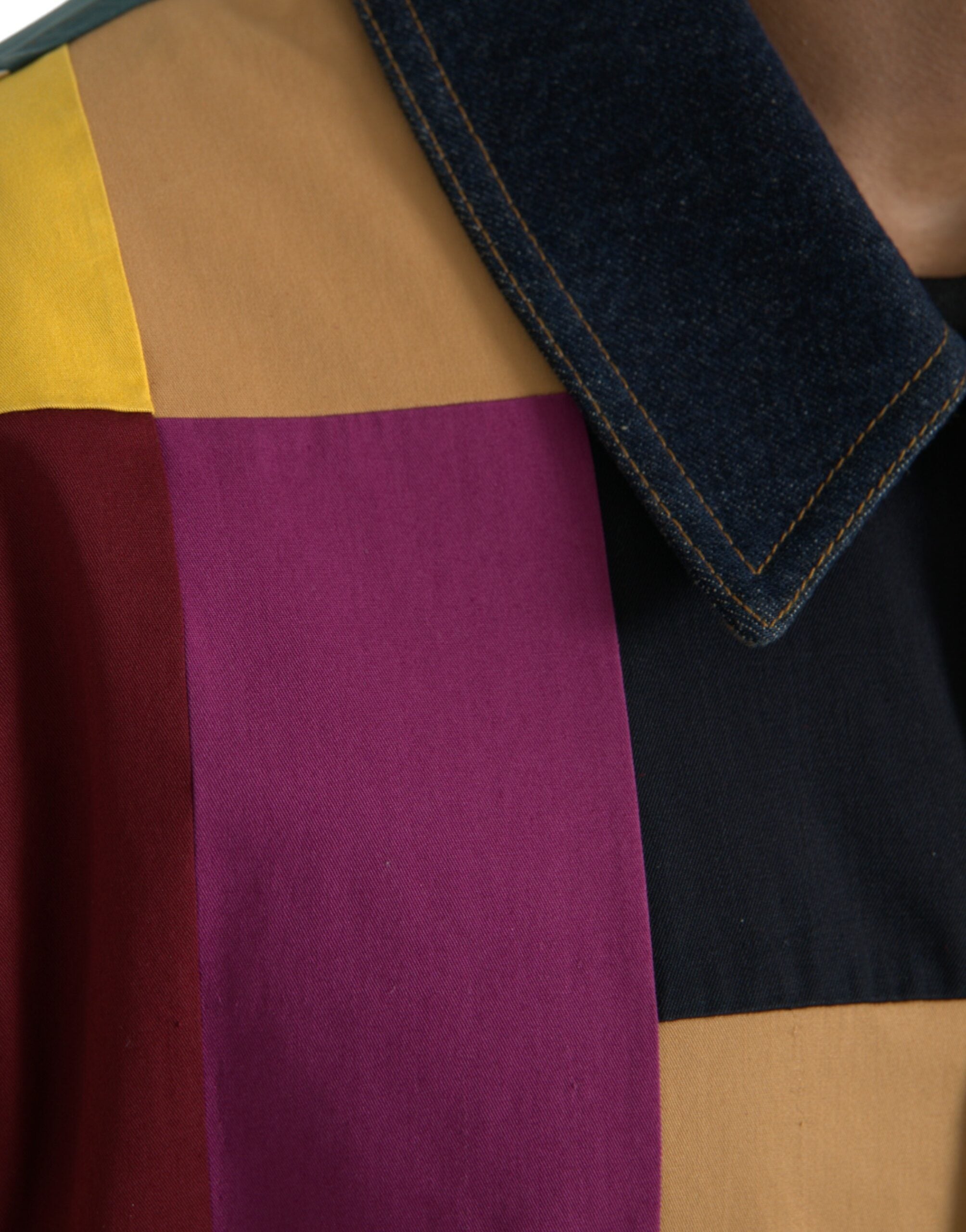 Dolce & Gabbana Multicolor Patchwork Cotton Collared Jacket -   -  Dolce & Gabbana.