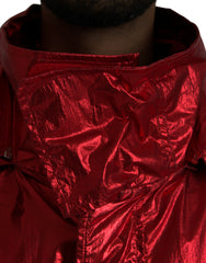 Dolce & Gabbana Red Nylon Hooded Pullover Sweatshirt Jacket -   -  Dolce & Gabbana.