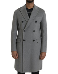 Dolce & Gabbana Gray Double Trench Coat Cashmere Jacket -   -  Dolce & Gabbana.