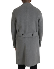 Dolce & Gabbana Gray Double Trench Coat Cashmere Jacket -   -  Dolce & Gabbana.