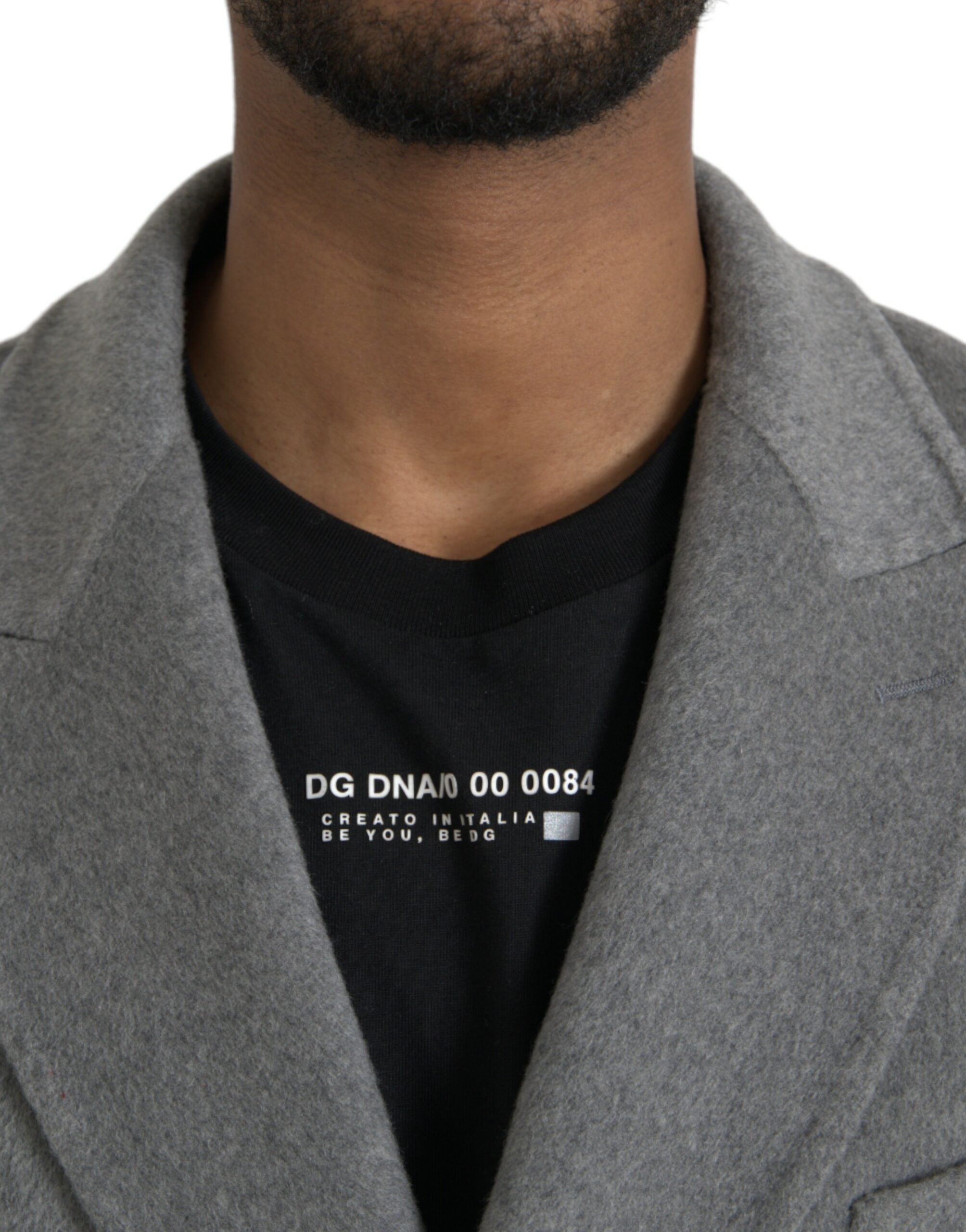 Dolce & Gabbana Gray Double Trench Coat Cashmere Jacket -   -  Dolce & Gabbana.