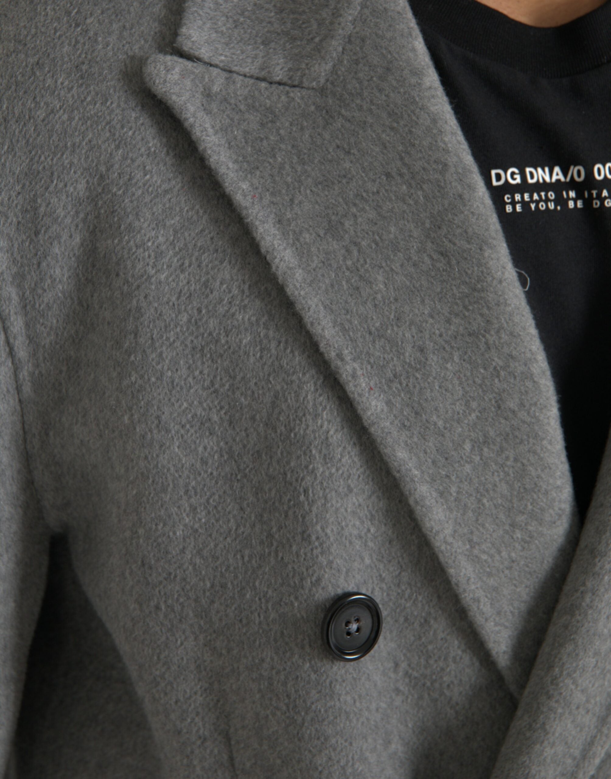 Dolce & Gabbana Gray Double Trench Coat Cashmere Jacket -   -  Dolce & Gabbana.