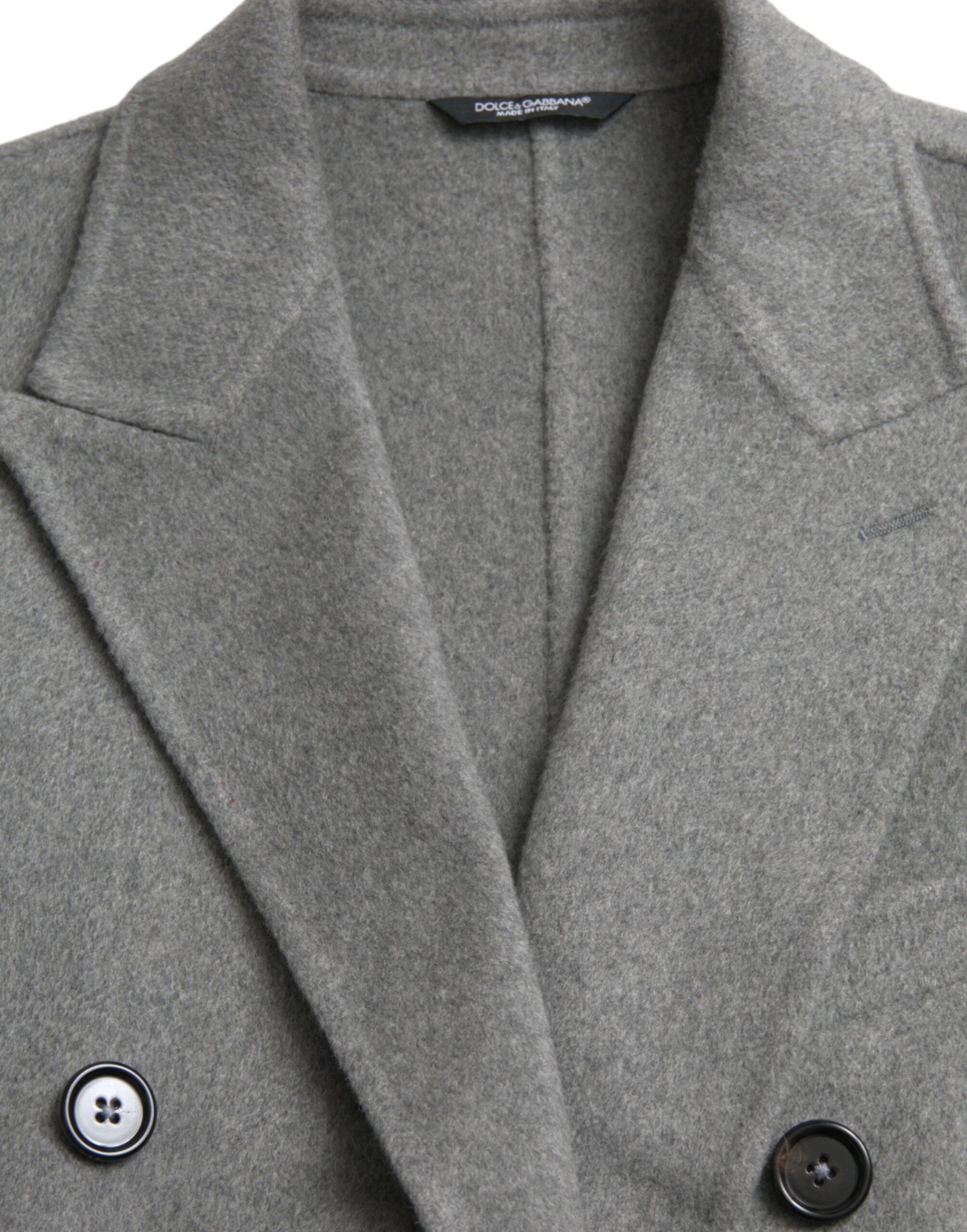 Dolce & Gabbana Gray Double Trench Coat Cashmere Jacket -   -  Dolce & Gabbana.