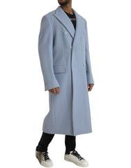 Dolce & Gabbana Blue Double Breasted Long Trench Coat Jacket -   -  Dolce & Gabbana.