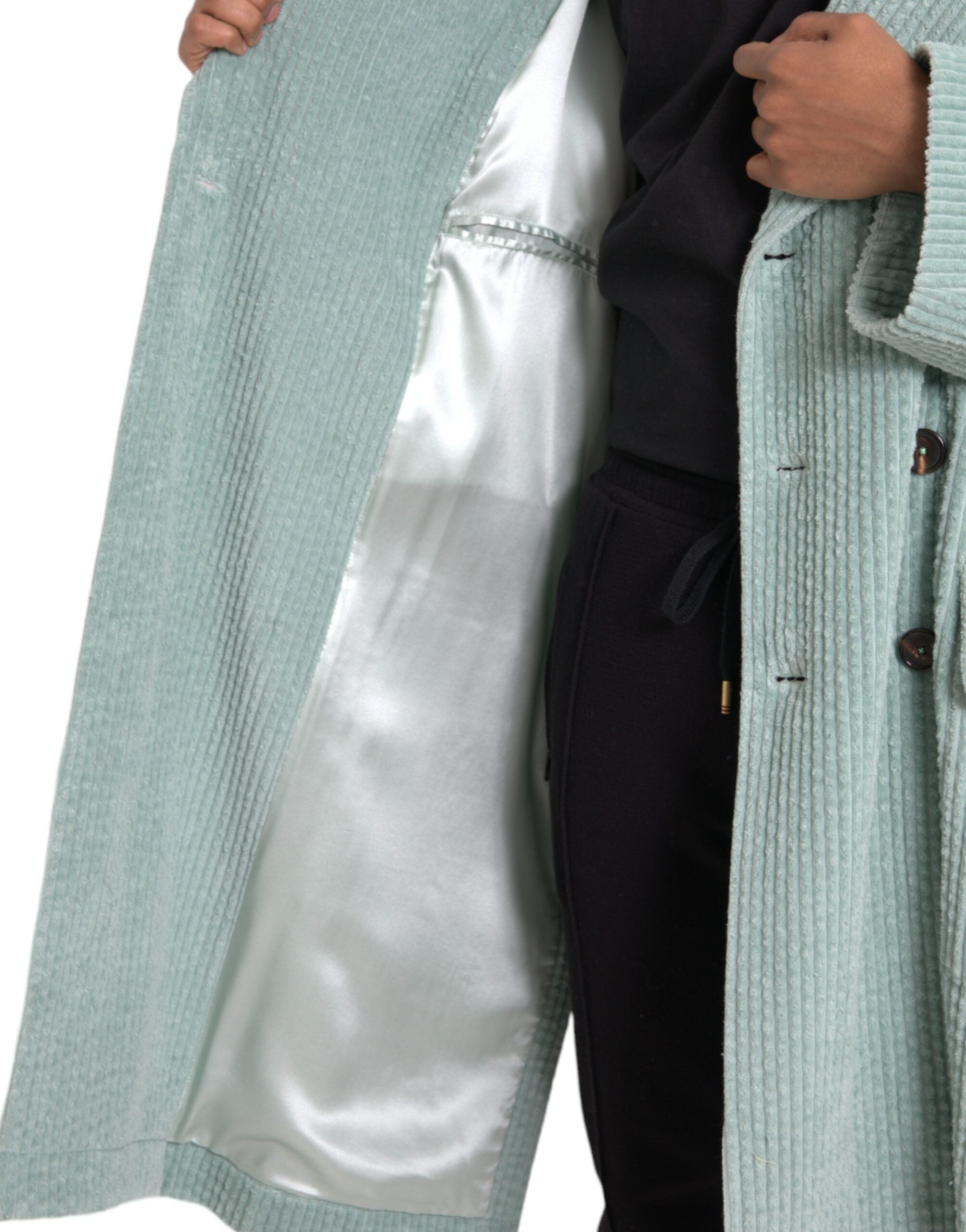 Dolce & Gabbana Blue Double Breasted Corduroy Cotton Jacket -   -  Dolce & Gabbana.