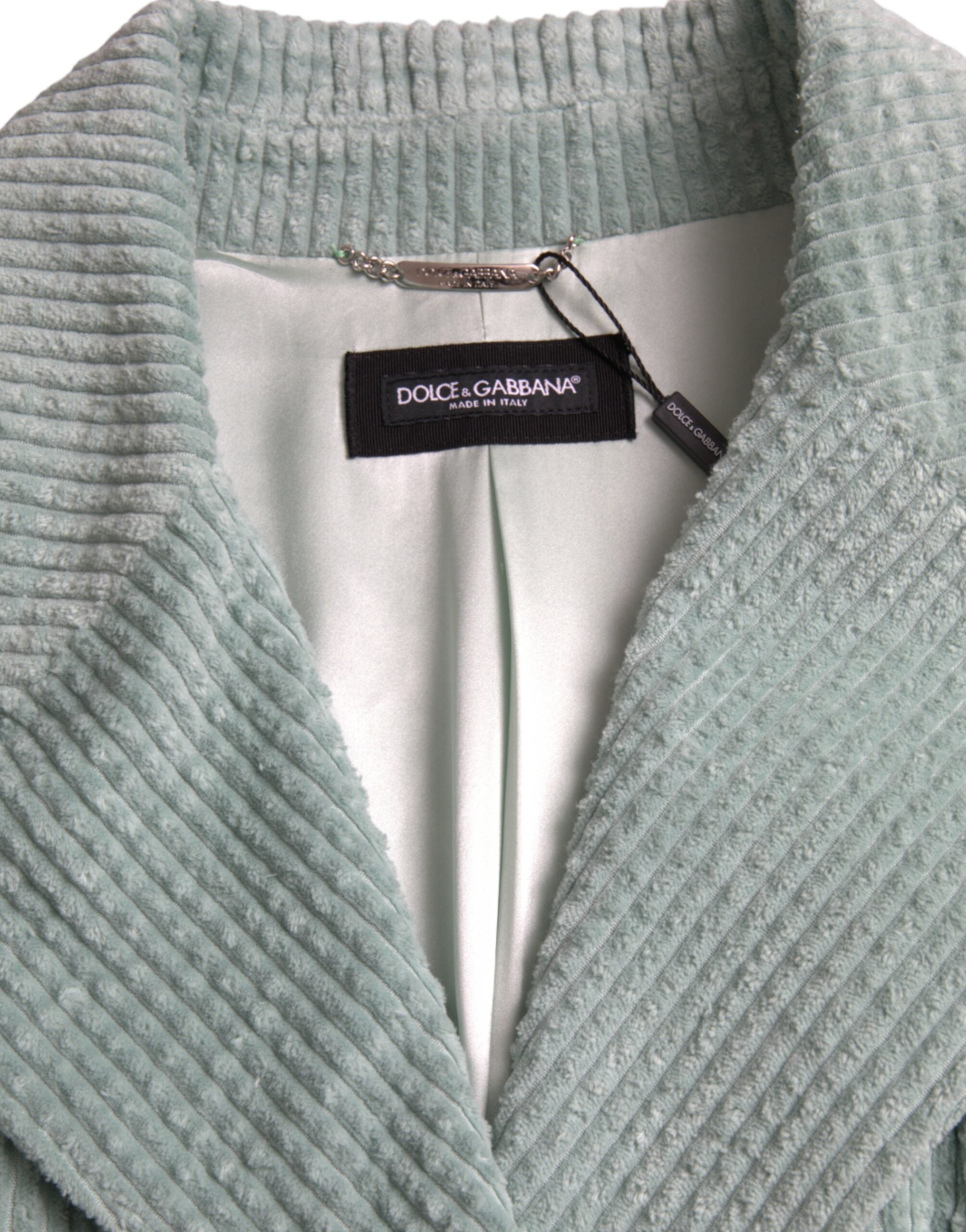 Dolce & Gabbana Blue Double Breasted Corduroy Cotton Jacket -   -  Dolce & Gabbana.