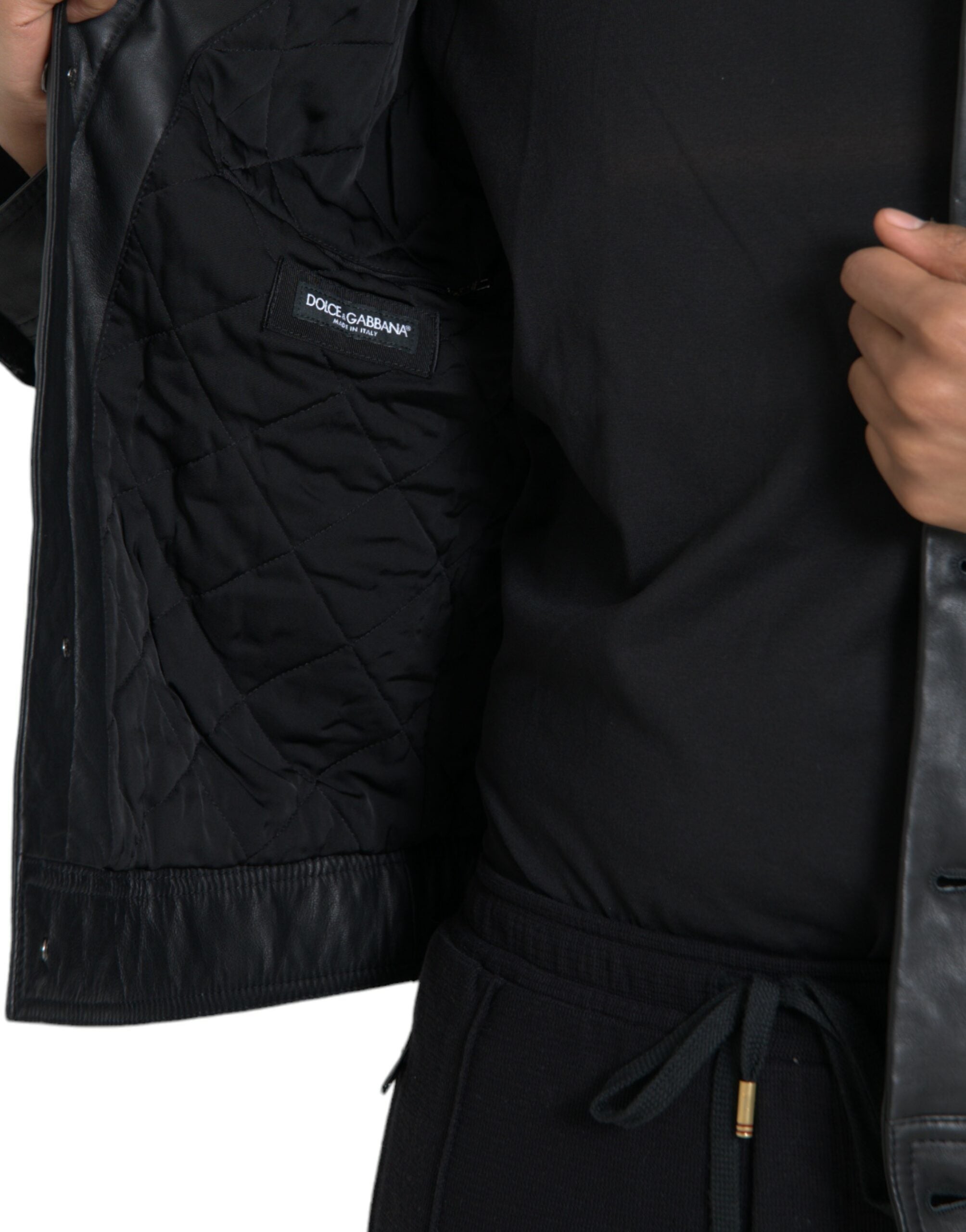 Dolce & Gabbana Black Leather Fur Collar Biker Coat Jacket -   -  Dolce & Gabbana.