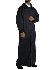 Dolce & Gabbana Black Polyester Hooded Long Windbreaker Jacket -   -  Dolce & Gabbana.