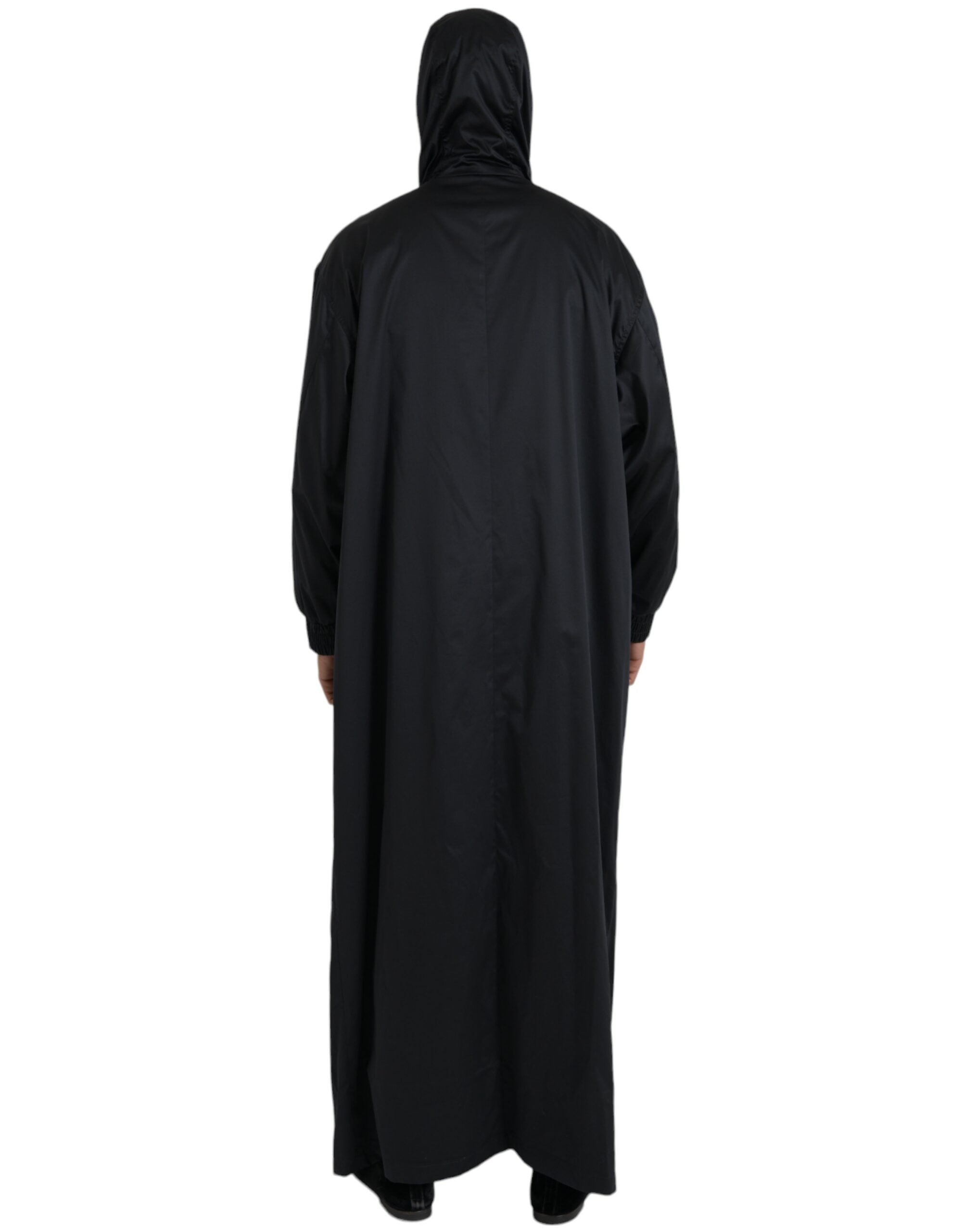 Dolce & Gabbana Black Polyester Hooded Long Windbreaker Jacket -   -  Dolce & Gabbana.