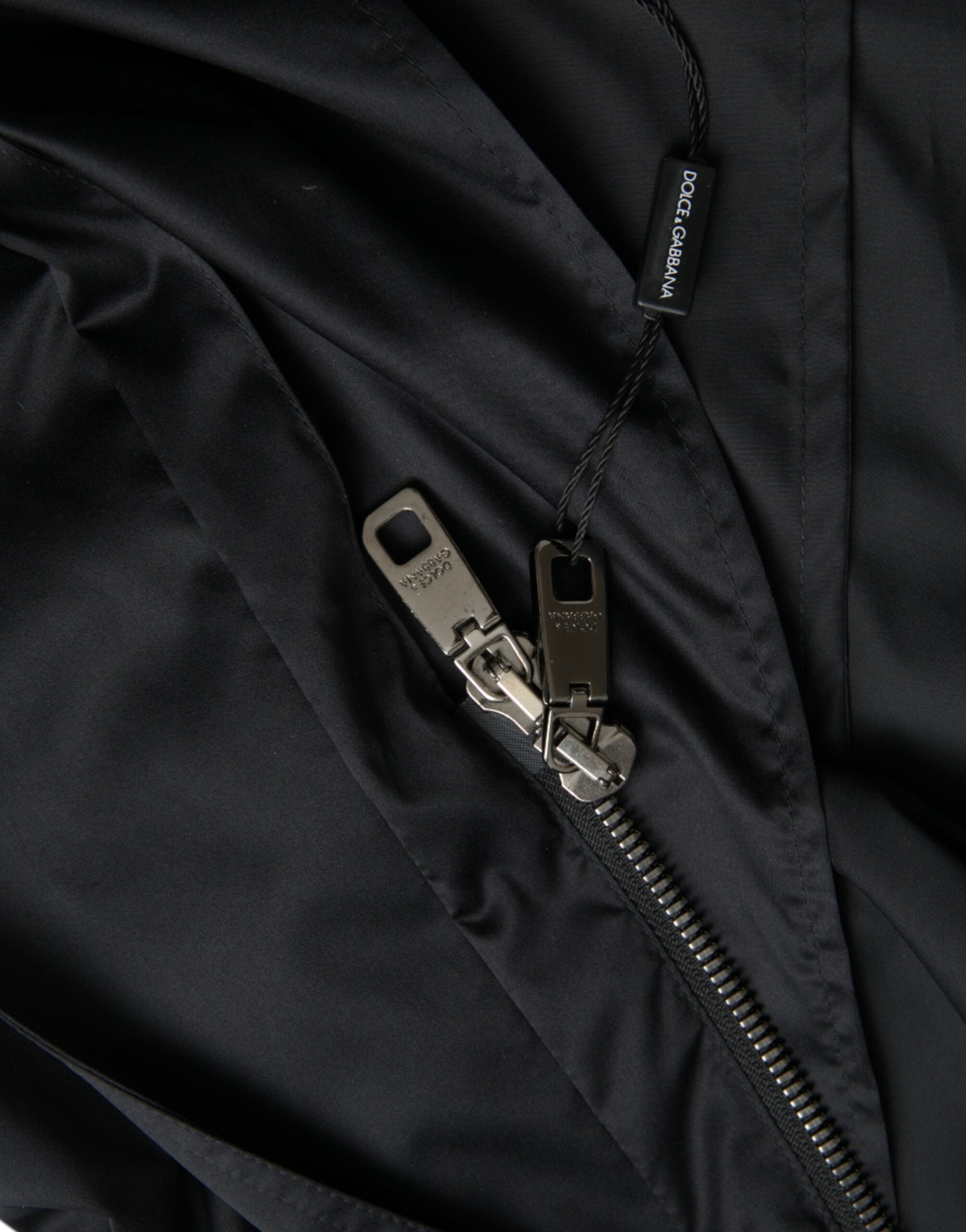 Dolce & Gabbana Black Polyester Hooded Long Windbreaker Jacket -   -  Dolce & Gabbana.