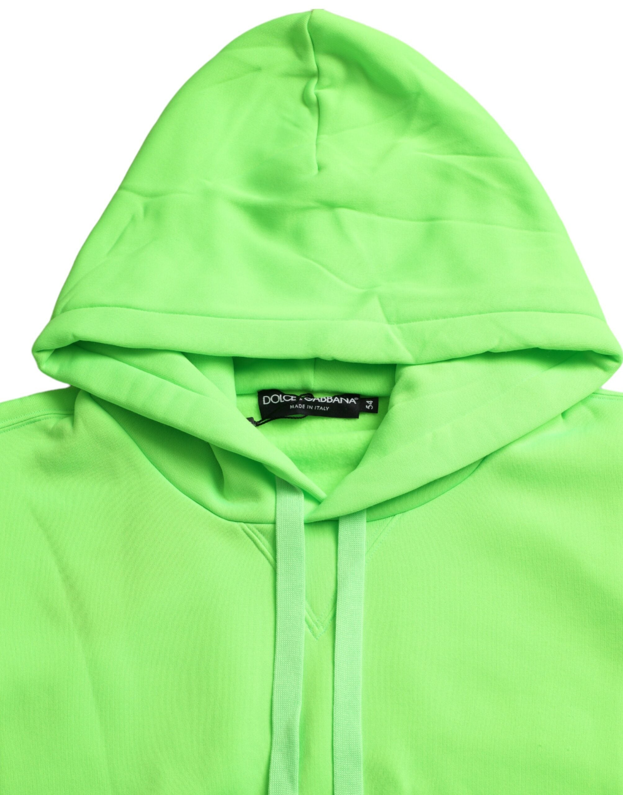 Dolce & Gabbana Neon Green Hooded Top Pullover Sweater -   -  Dolce & Gabbana.