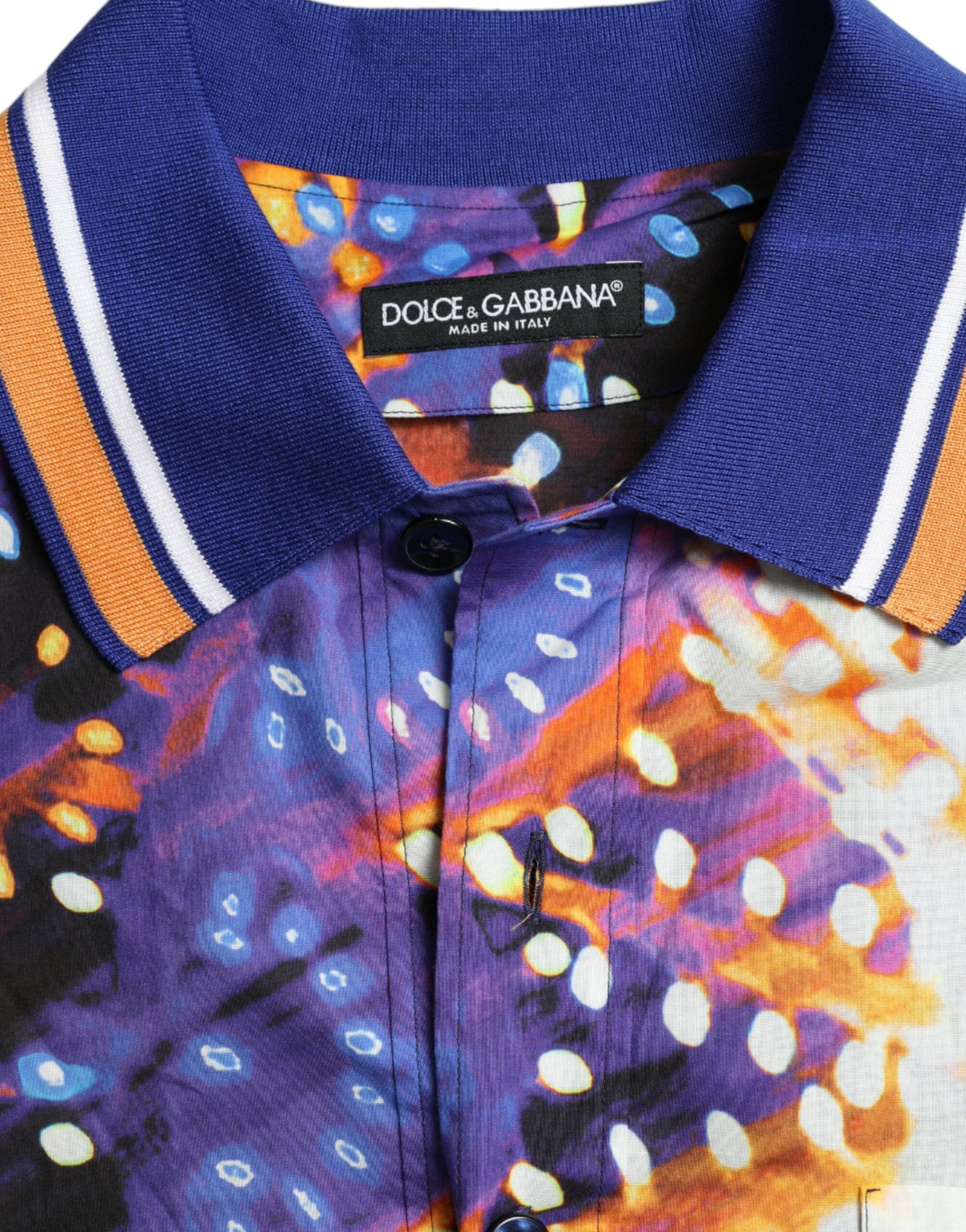 Dolce & Gabbana Multicolor Luminarie Print Cotton Casual Shirt -   -  Dolce & Gabbana.